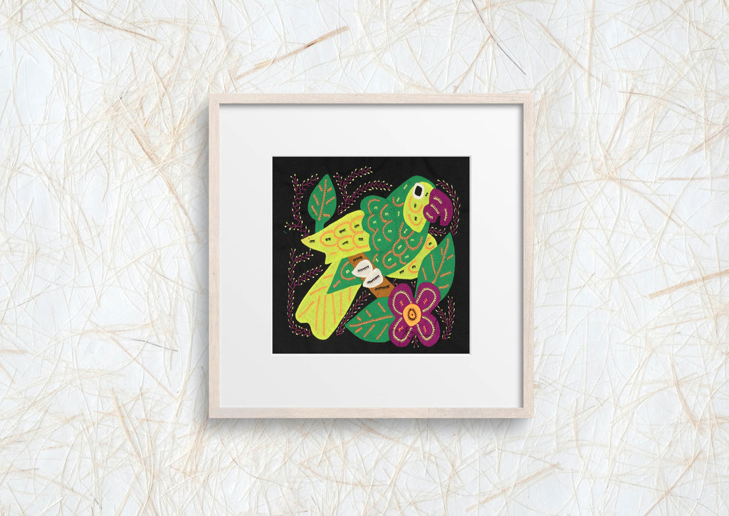 Multi-Color Parrot Bird Green And Purple Molita