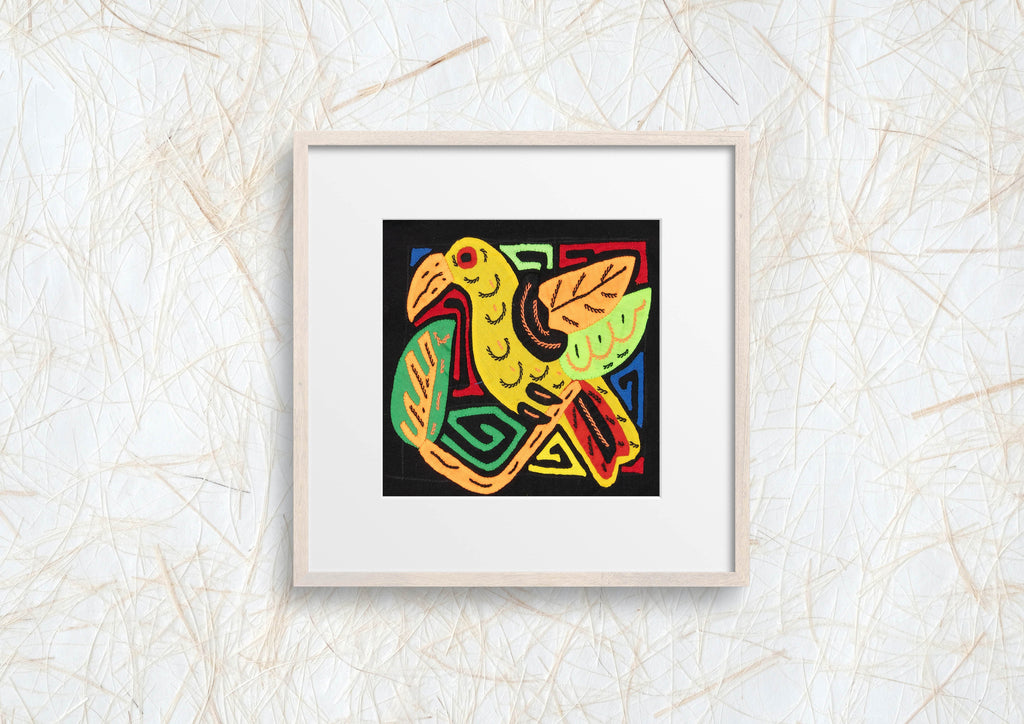 Multicolor Black Orange And Yellow Bird Molita