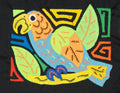 Multicolor Blue And Orange Bird Molita