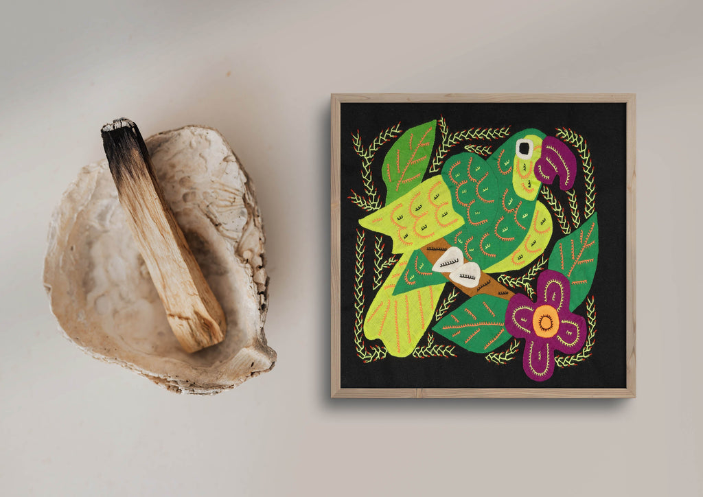 Multi-Color Parrot Bird Green And Purple Molita