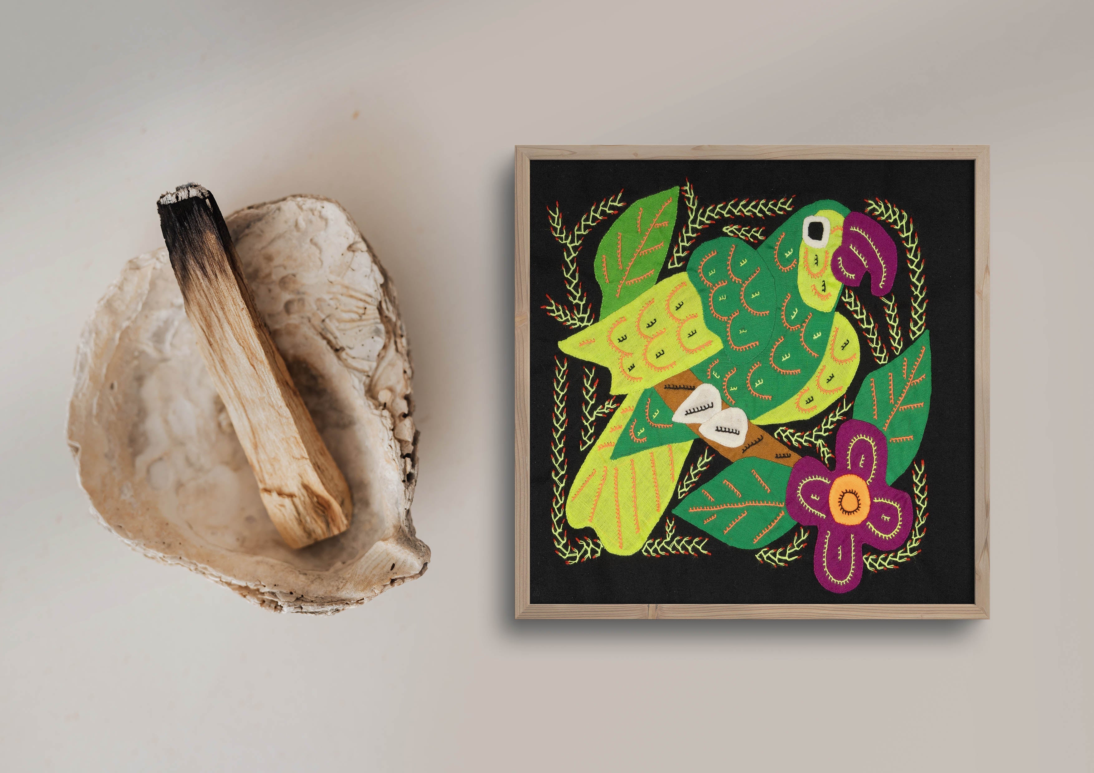 Multi-Color Parrot Bird Green And Purple Molita