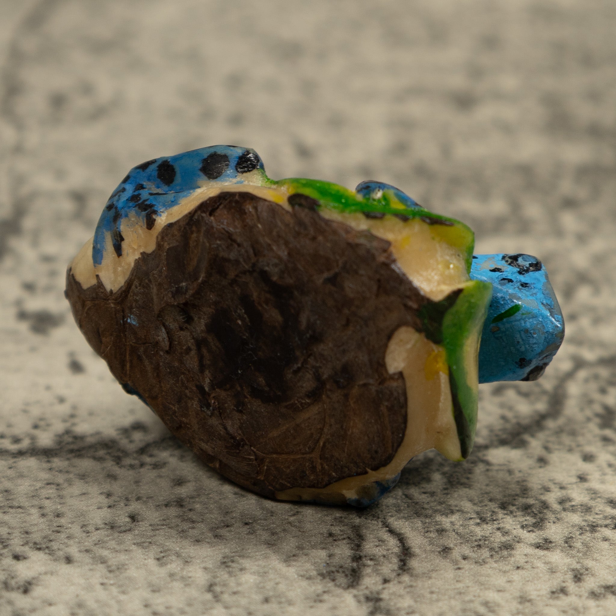 Black And Blue Frog Tagua Carving