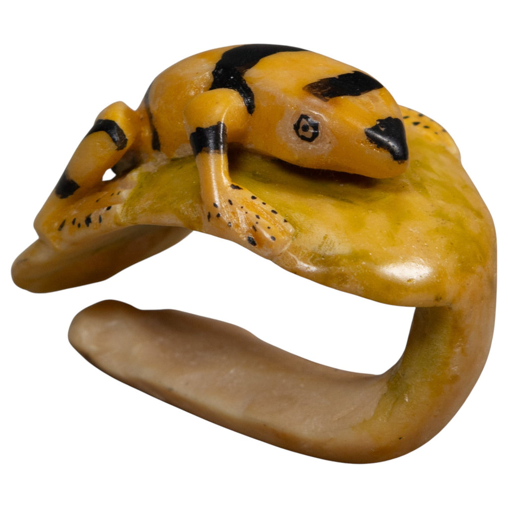 Vintage Golden Frog Tagua Carving