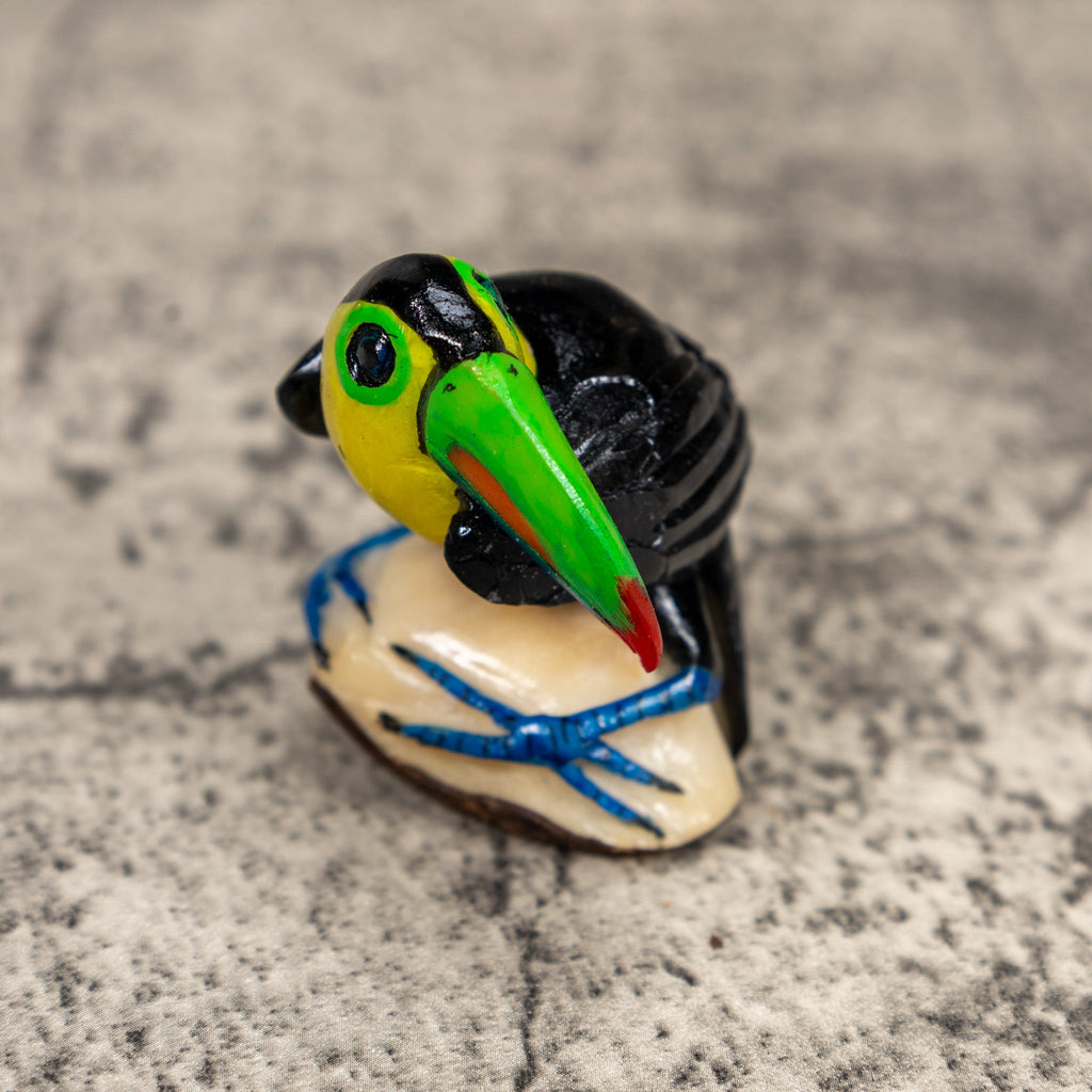 Toucan Parrot Bird Tagua Carving
