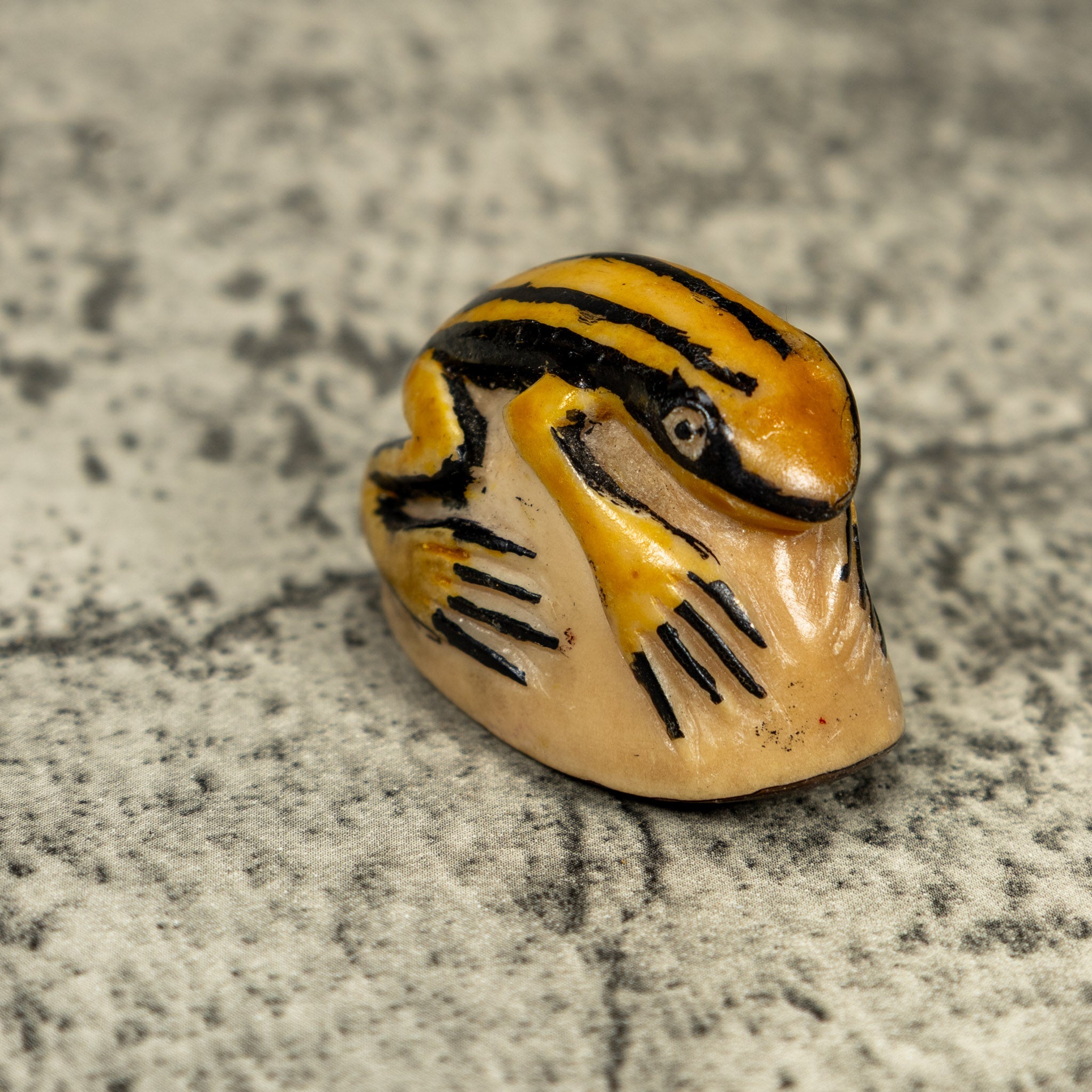 Vintage Black And Gold Rainforest Frog Tagua Carving