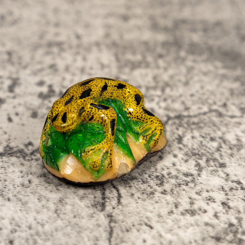 Gold Black And Green Poison Dart Frog Tagua Carving