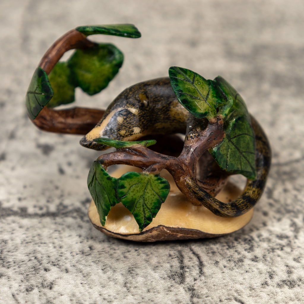 Coatimundi In Leaves Tagua Carving