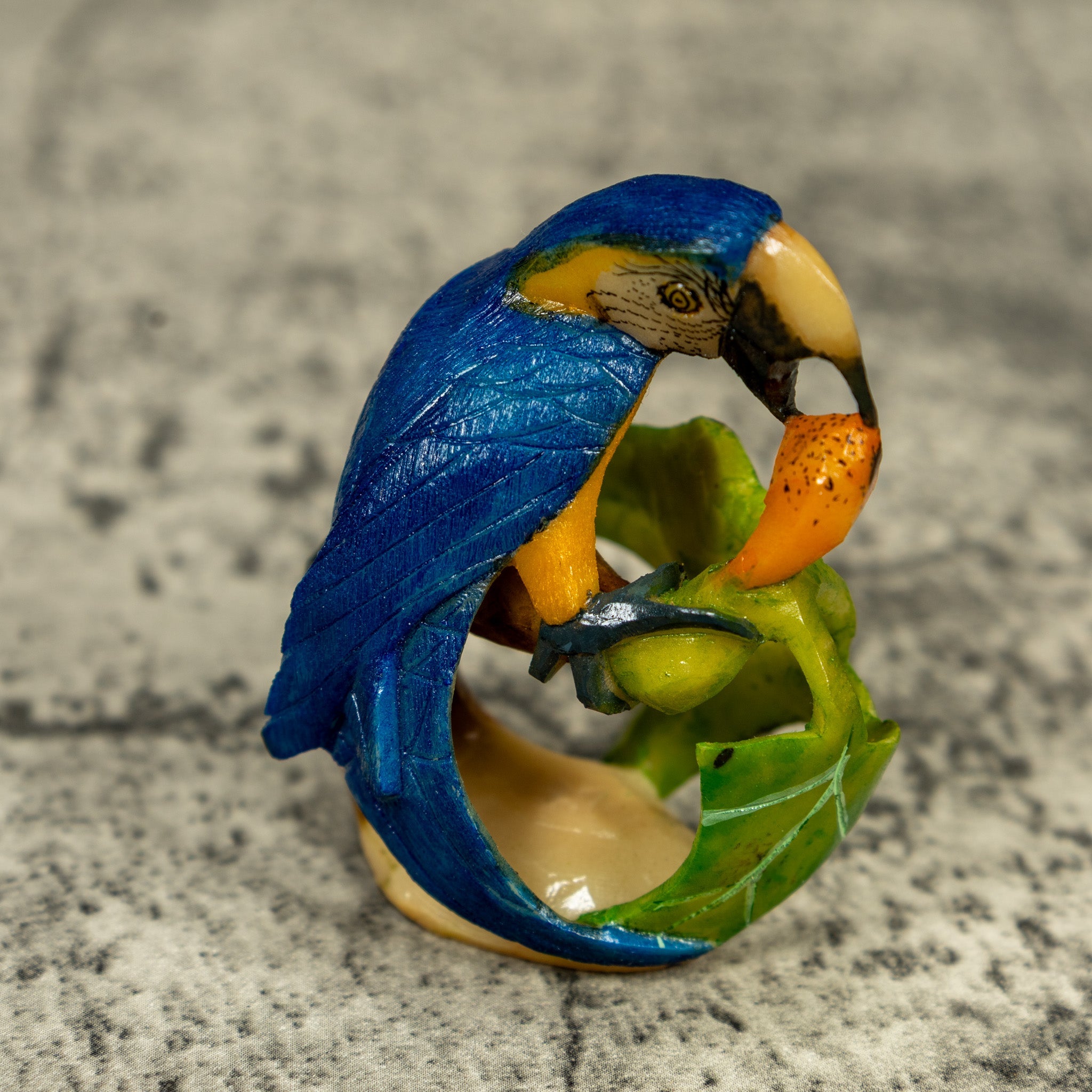 Blue And Yellow Macaw Parrot Bird Tagua Carving