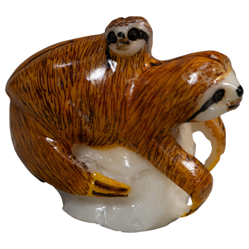 Sloth With Cub Tagua Carving