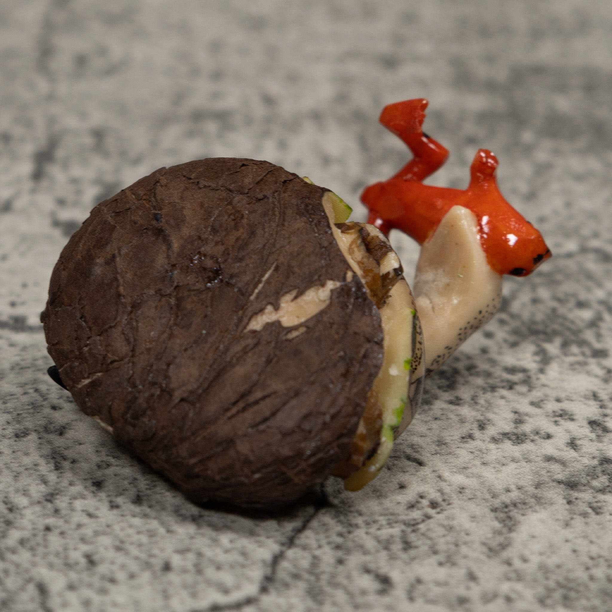 Snake Eating Frog Tagua Carving