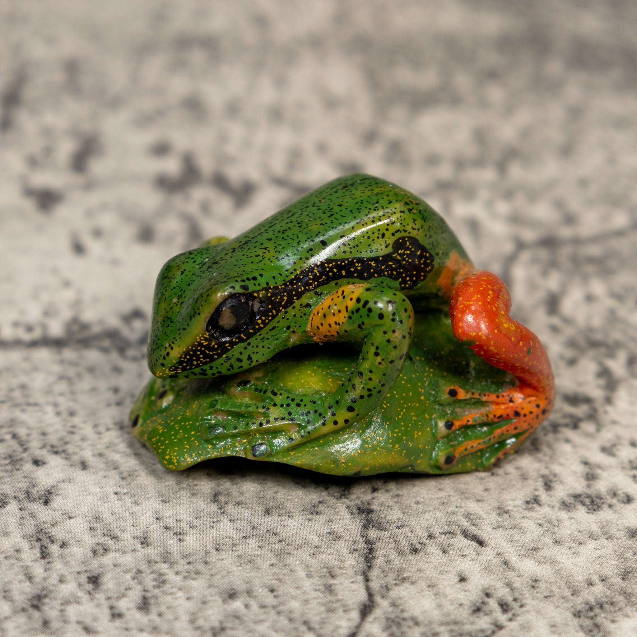Orange Black And Green Poison Dart Frog Tagua Carving