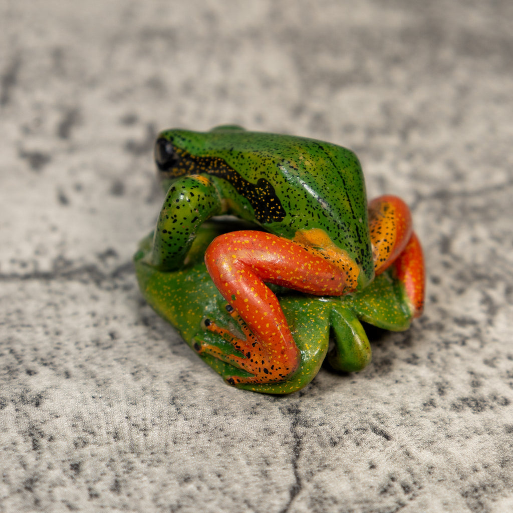 Orange Black And Green Poison Dart Frog Tagua Carving
