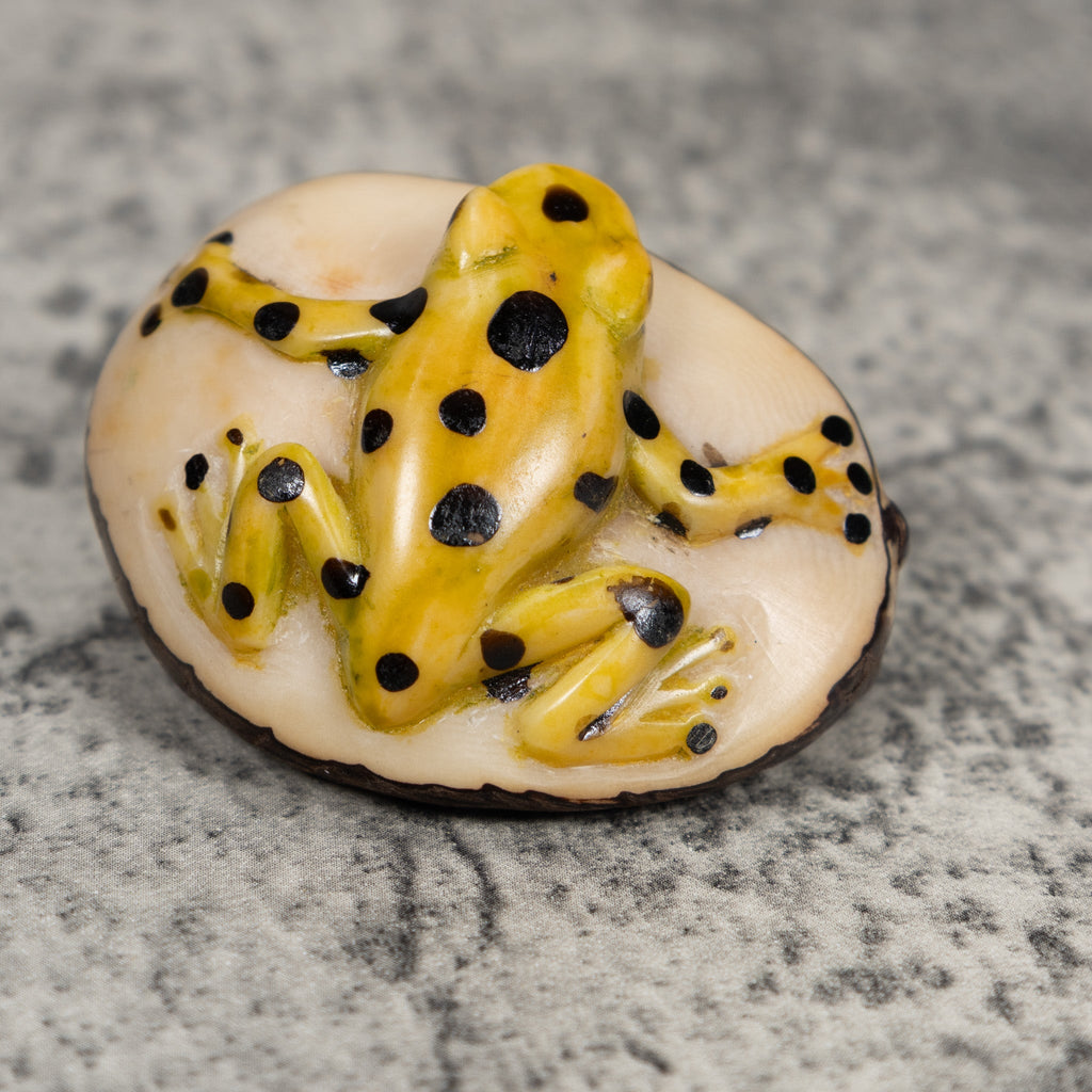 Golden Frog Tagua Carving