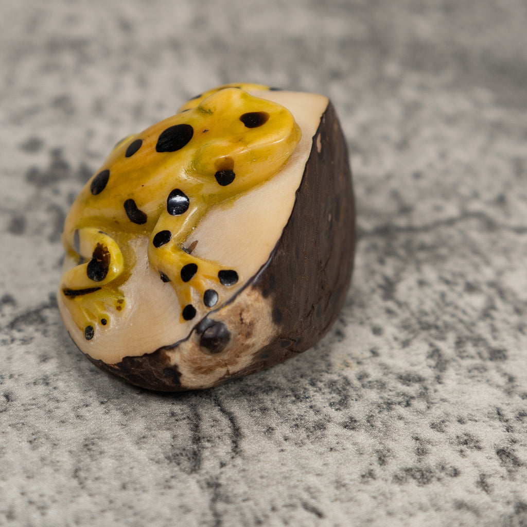 Golden Frog Tagua Carving