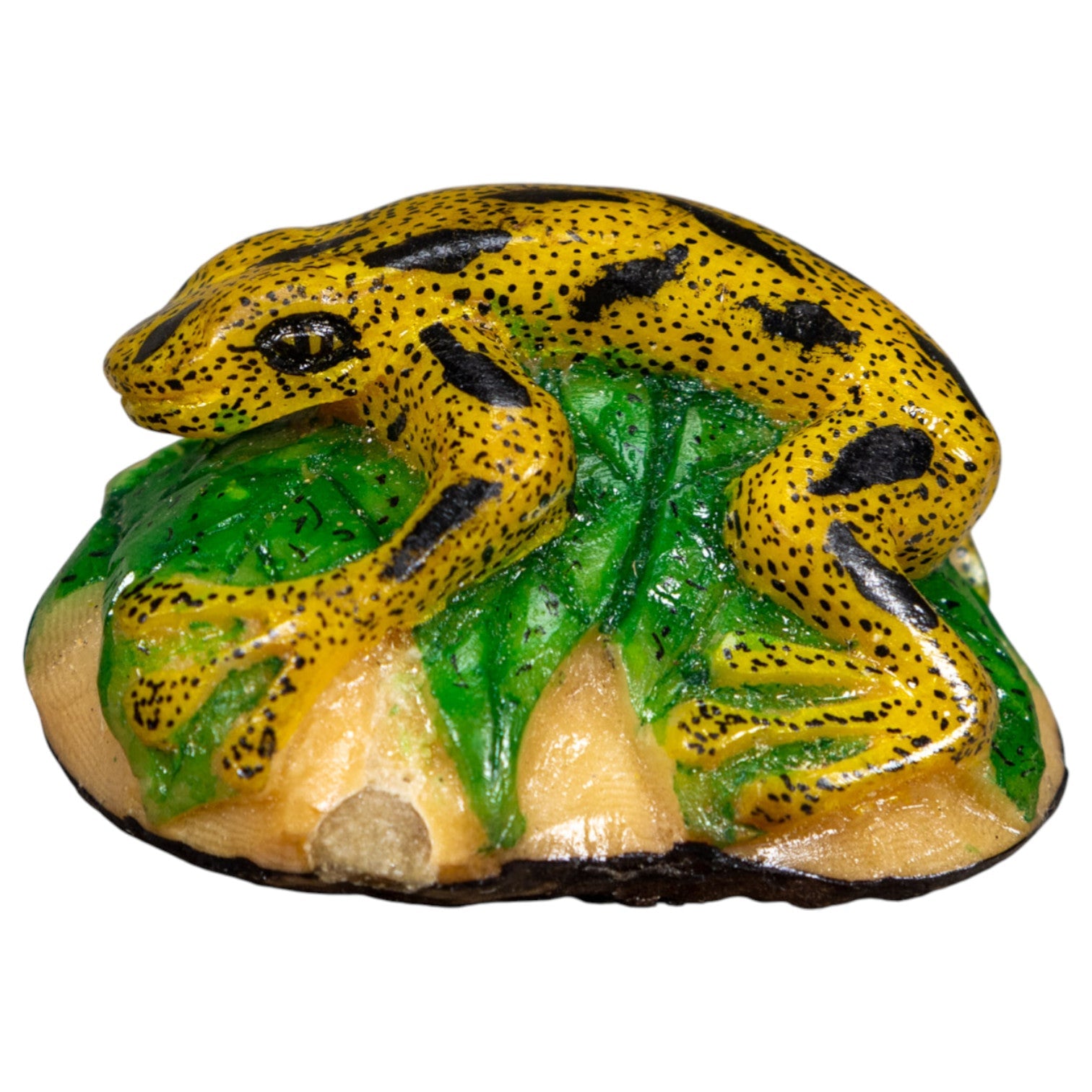 Gold Black And Green Poison Dart Frog Tagua Carving