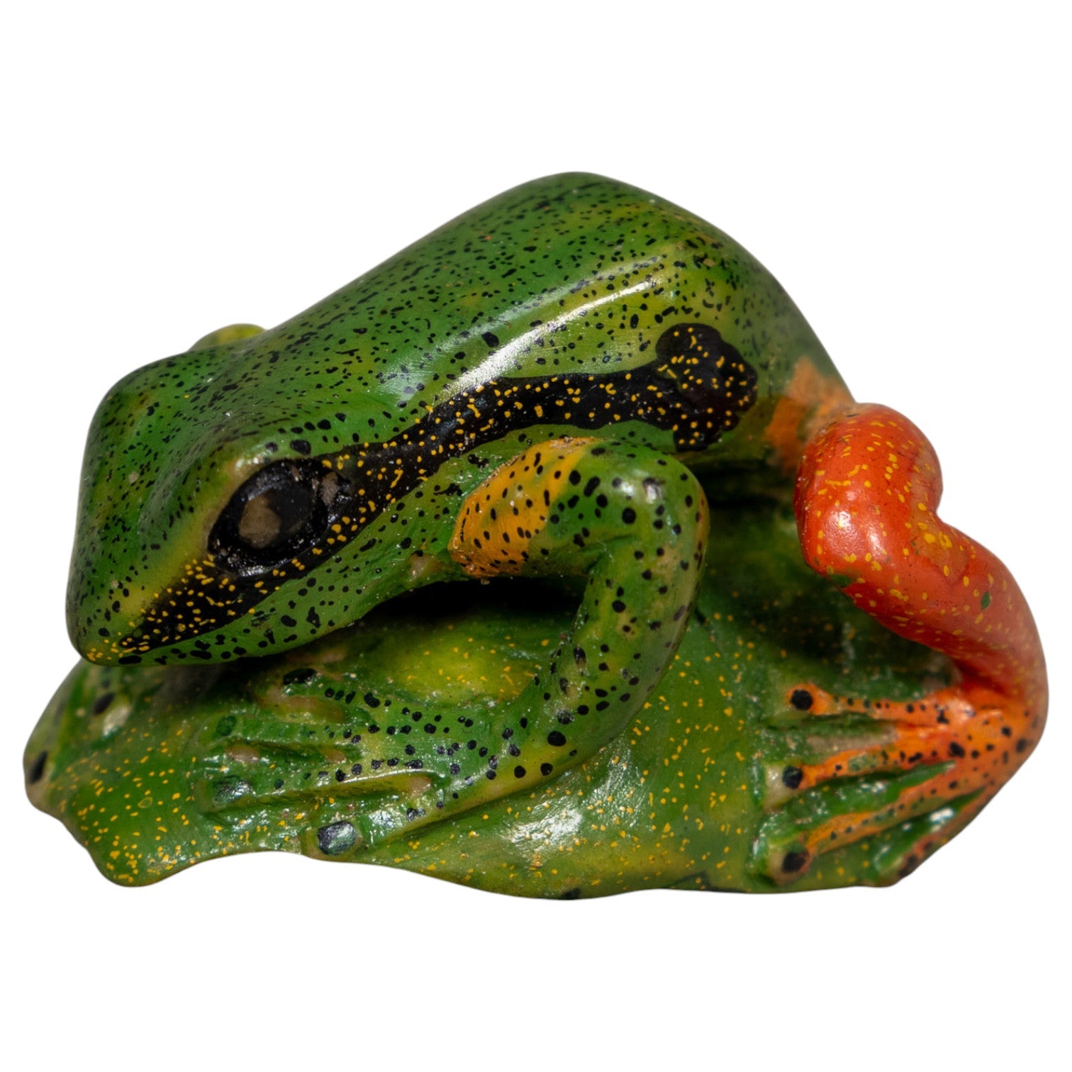 Orange Black And Green Poison Dart Frog Tagua Carving