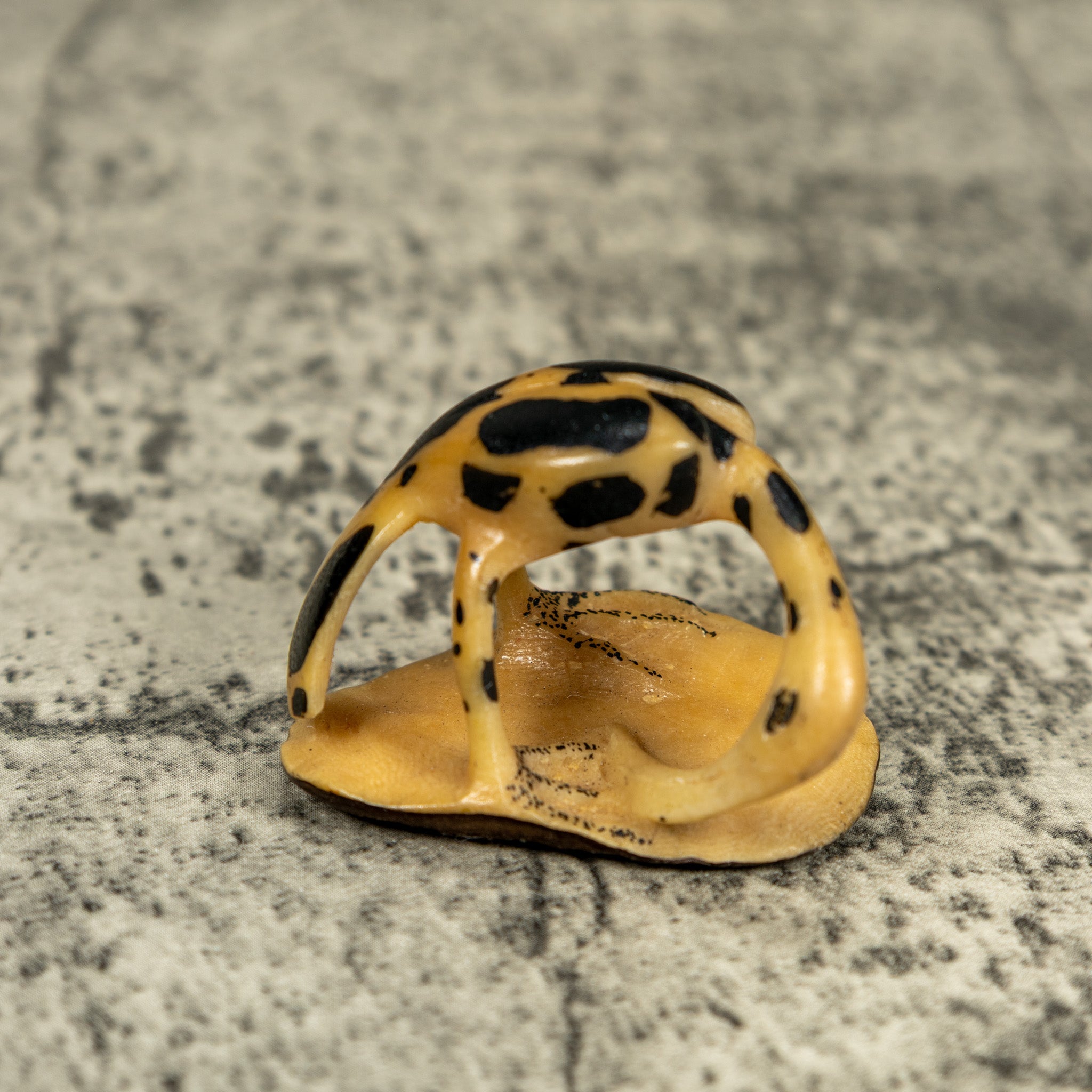 Vintage Black And Yellow Waterbird Tagua Carving