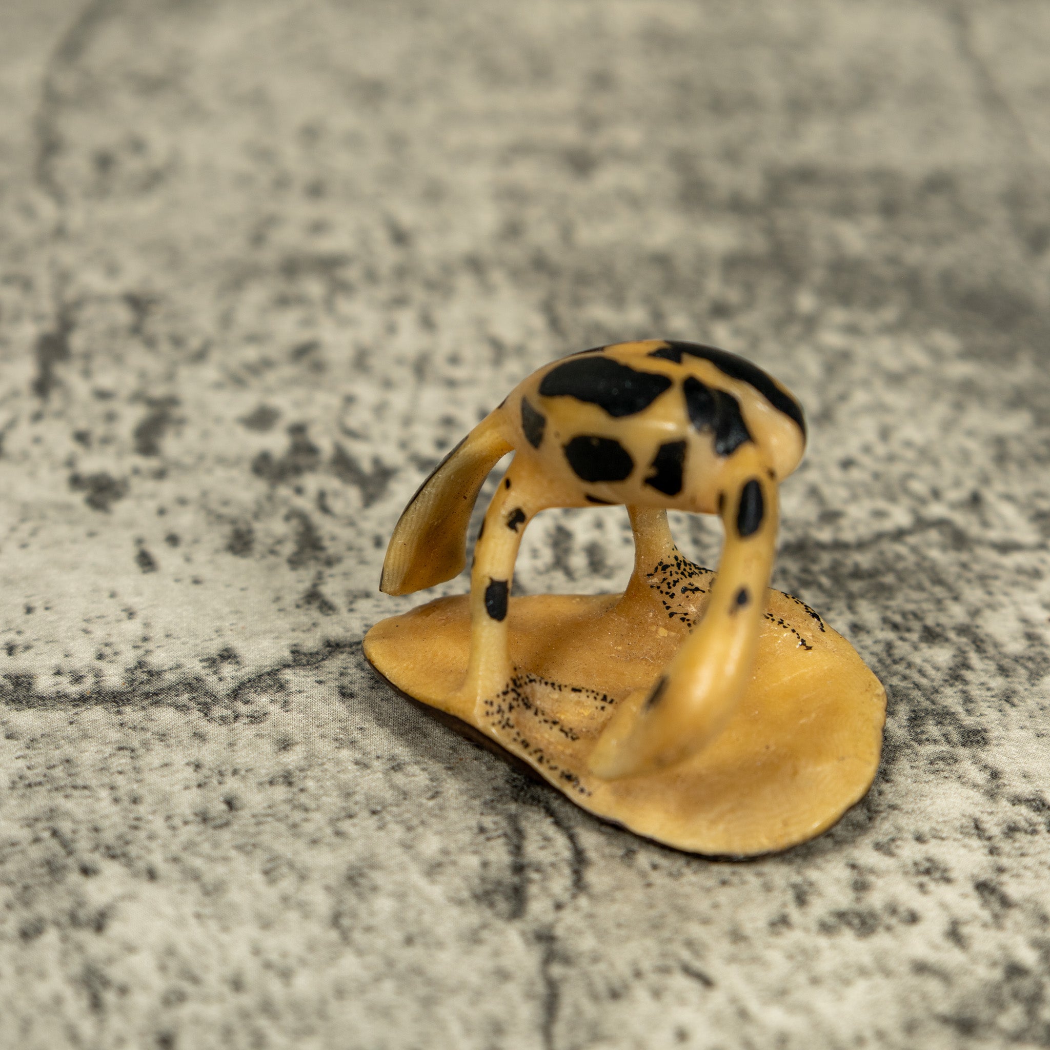 Vintage Black And Yellow Waterbird Tagua Carving