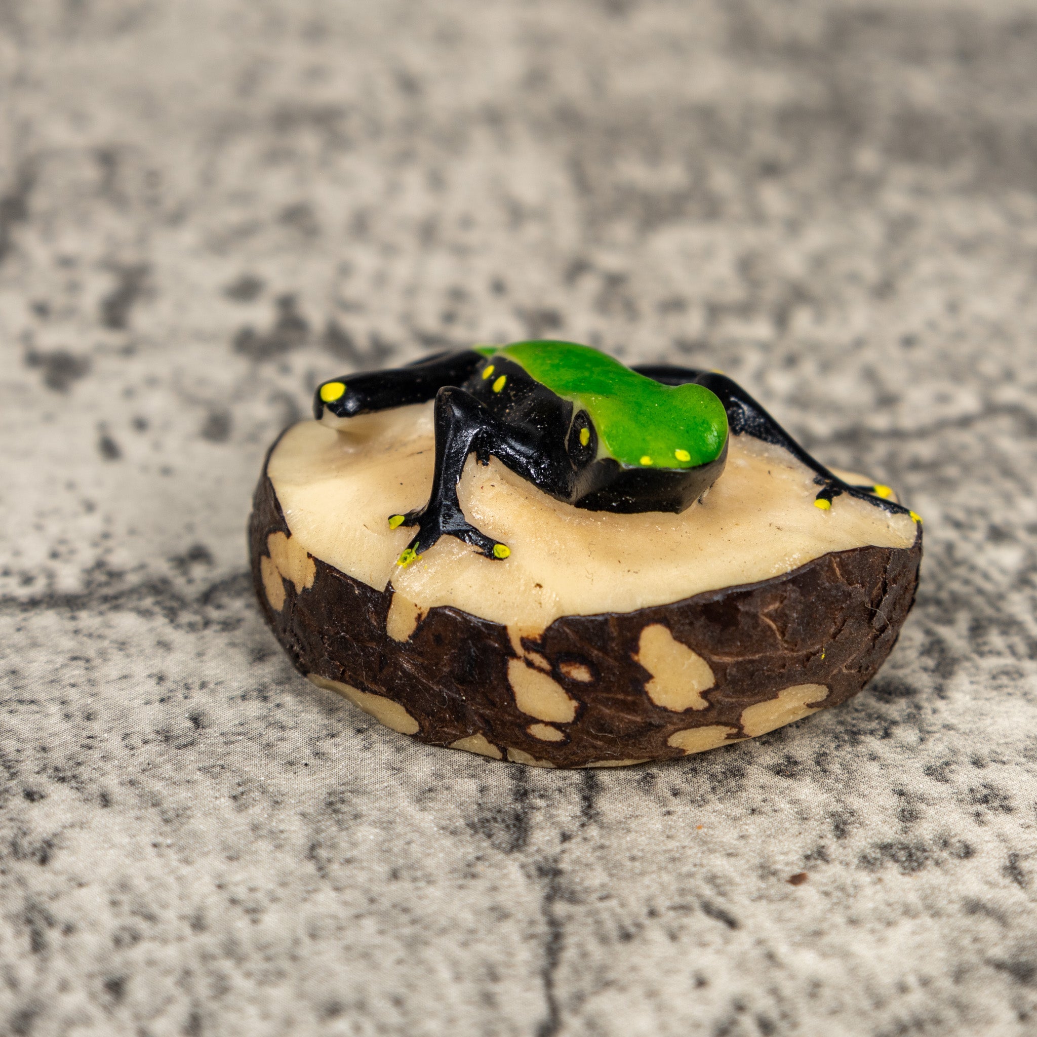 Black And Green Poison Dart Frog Tagua Carving