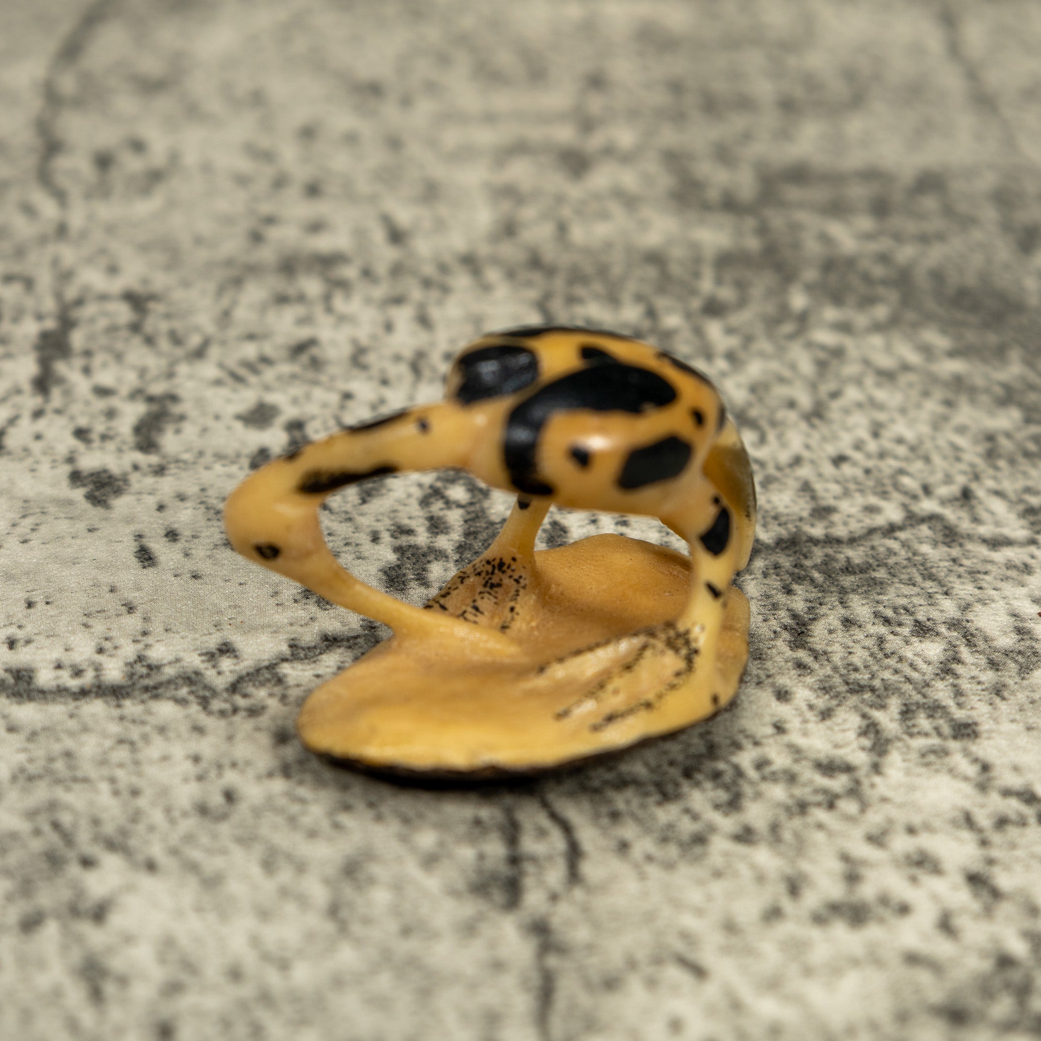 Vintage Black And Yellow Waterbird Tagua Carving