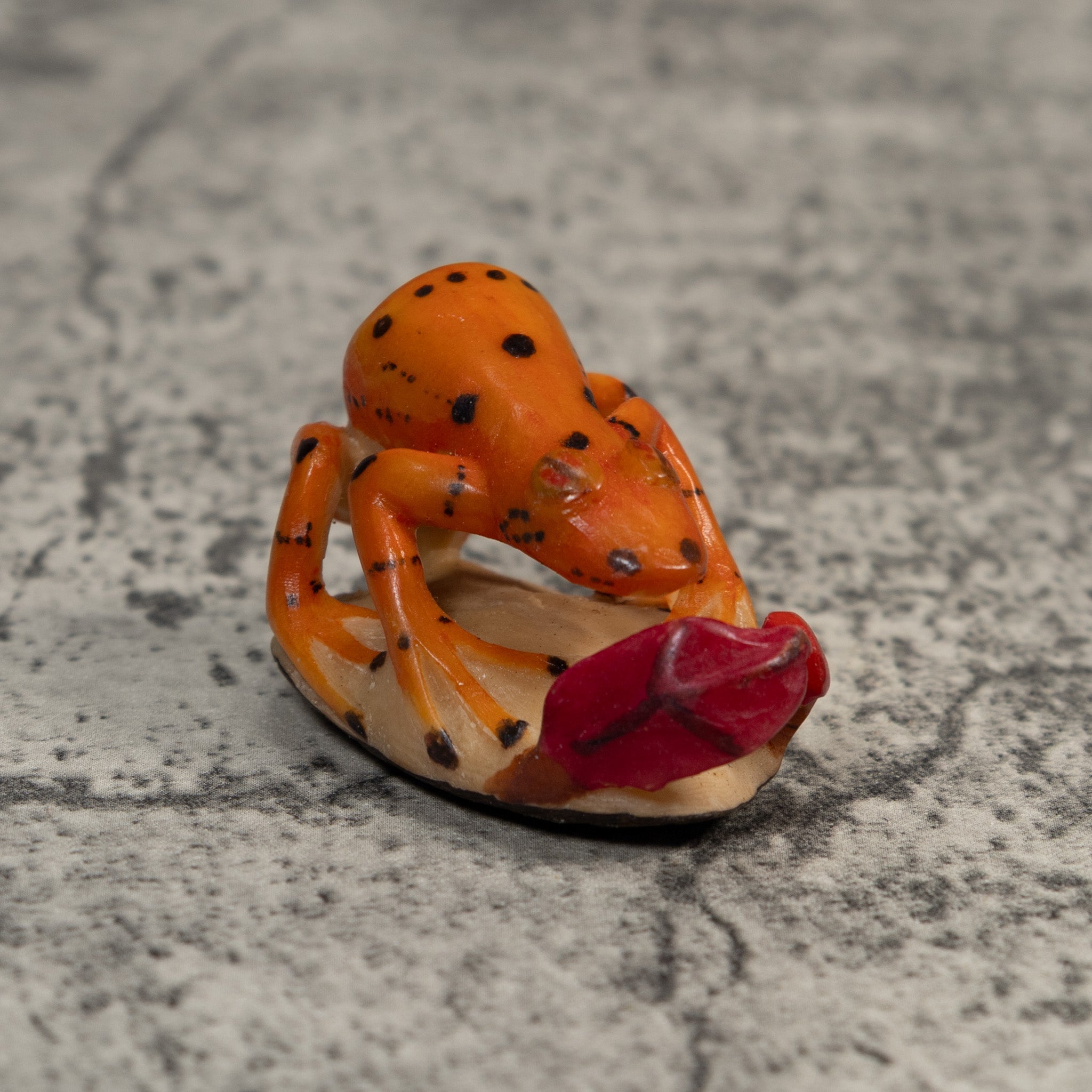 Orange And Black Poison Dart Frog Tagua Carving