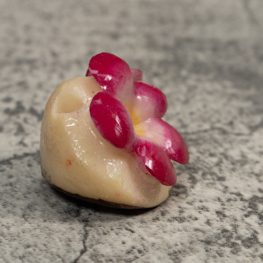 Double Purple Flower Petals Tagua Carving