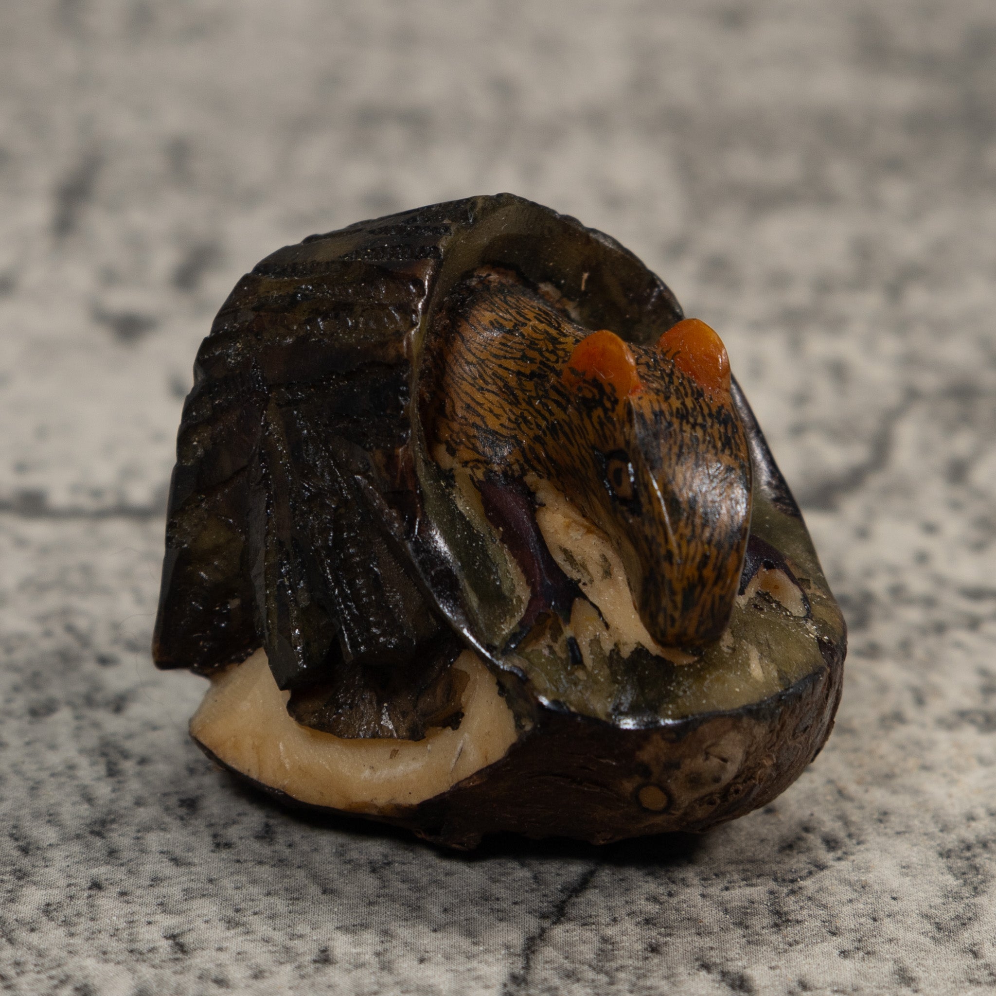Neque Agouti In Log Tagua Carving