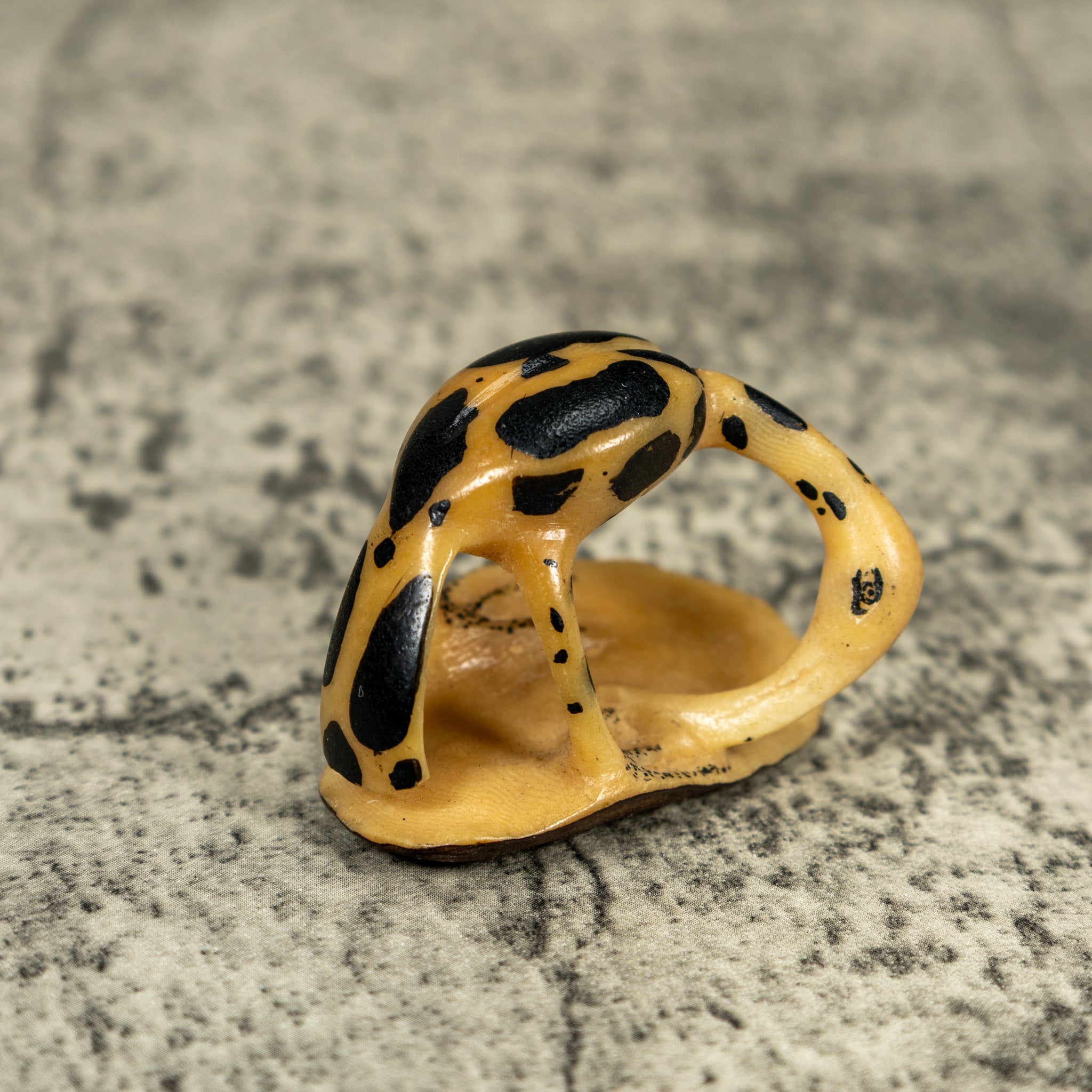 Vintage Black And Yellow Waterbird Tagua Carving