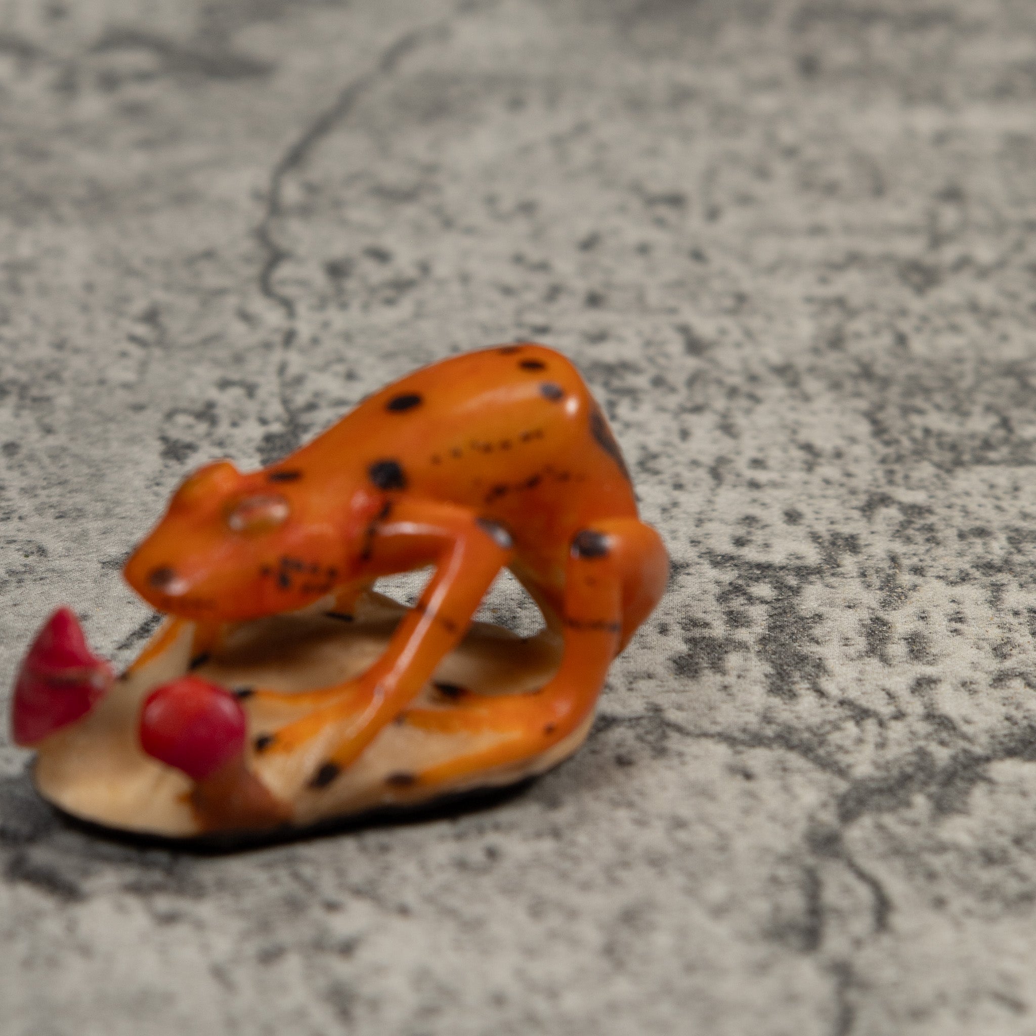 Orange And Black Poison Dart Frog Tagua Carving