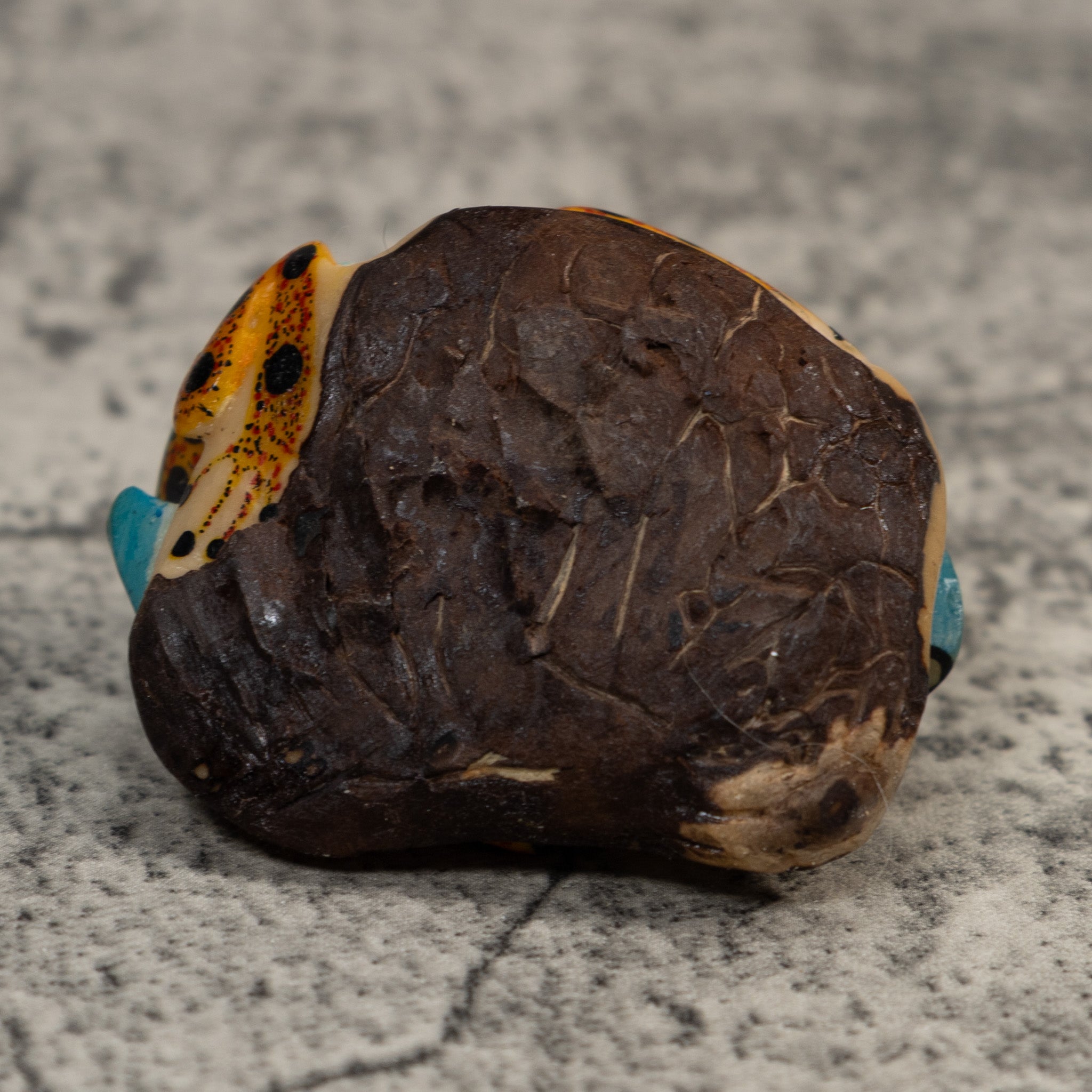Double Blue Gold And Black Poison Dart Frog Tagua Carving