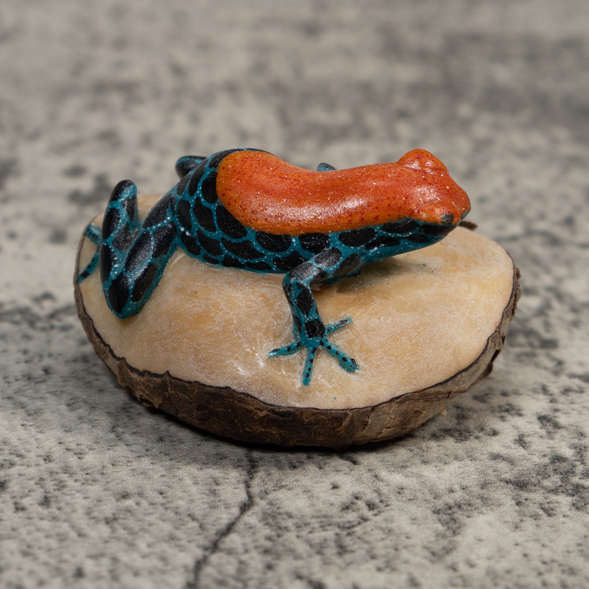 Blue And Orange Poison Dart Frog Tagua Carving