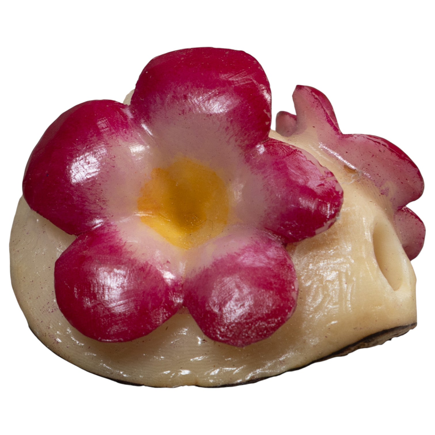 Double Purple Flower Petals Tagua Carving