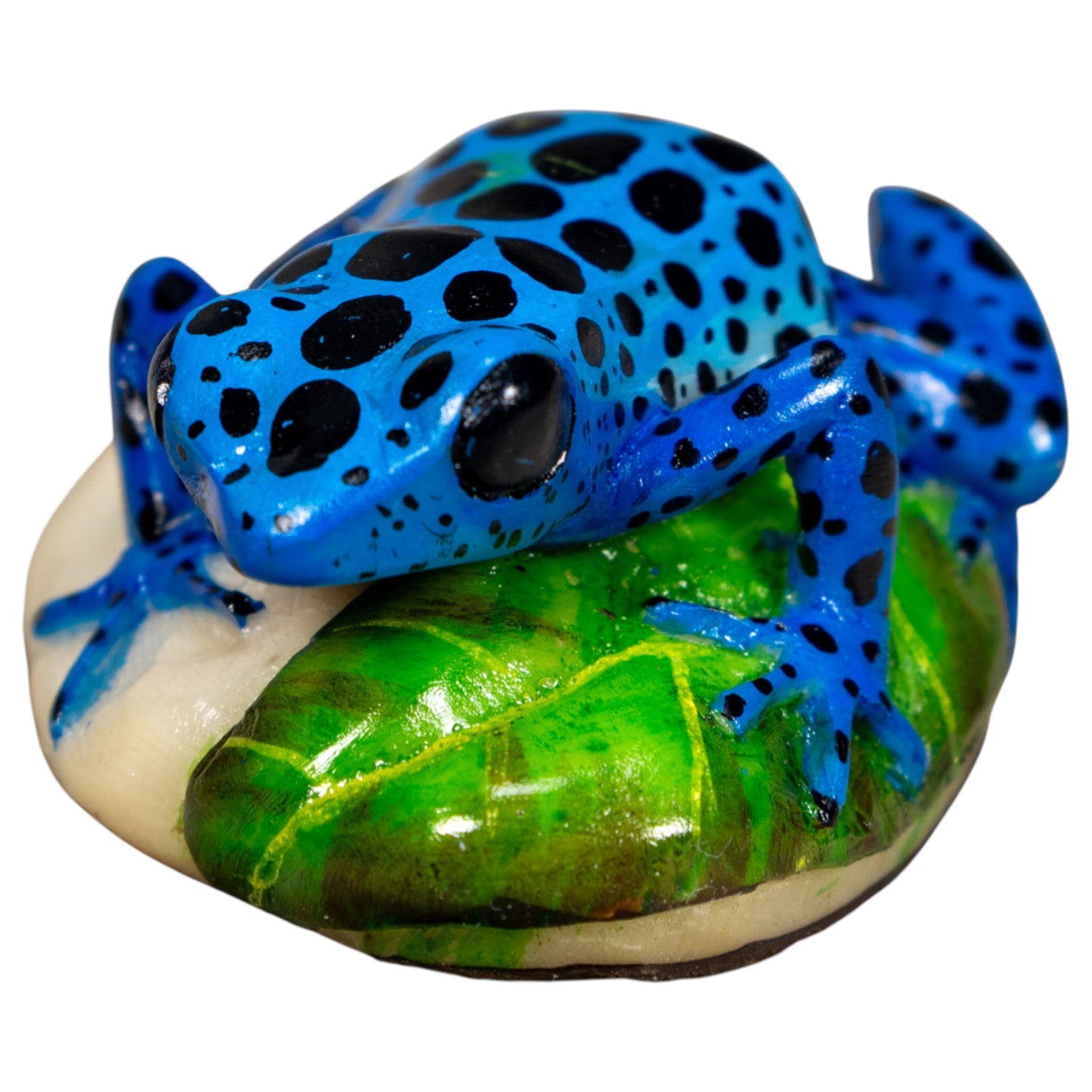 Black And Blue Poison Dart Frog Tagua Carving