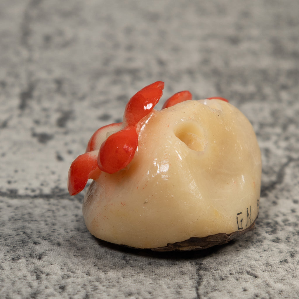 Double Orange Flower Petals Tagua Carving