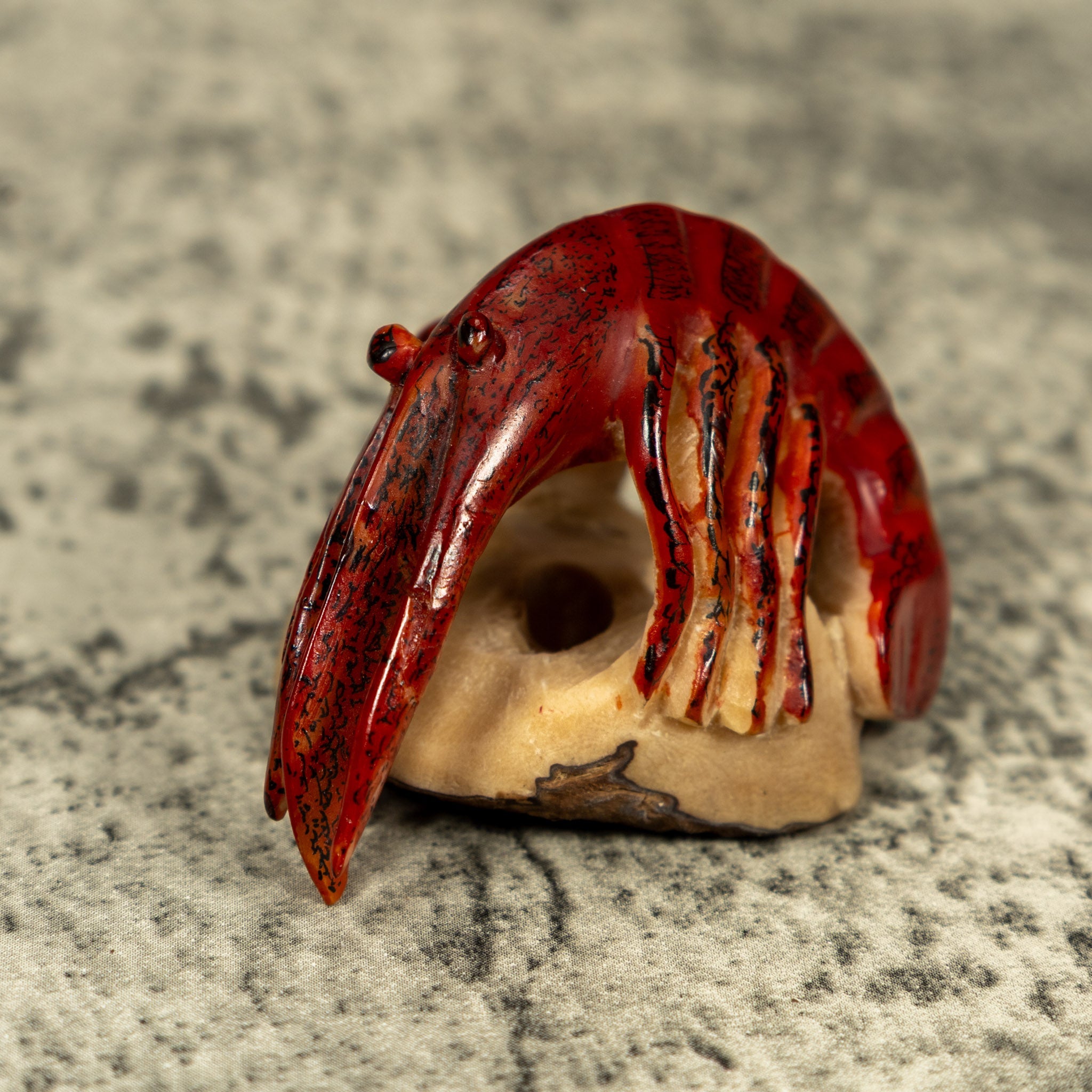 Vintage Ocean Shrimp Tagua Carving