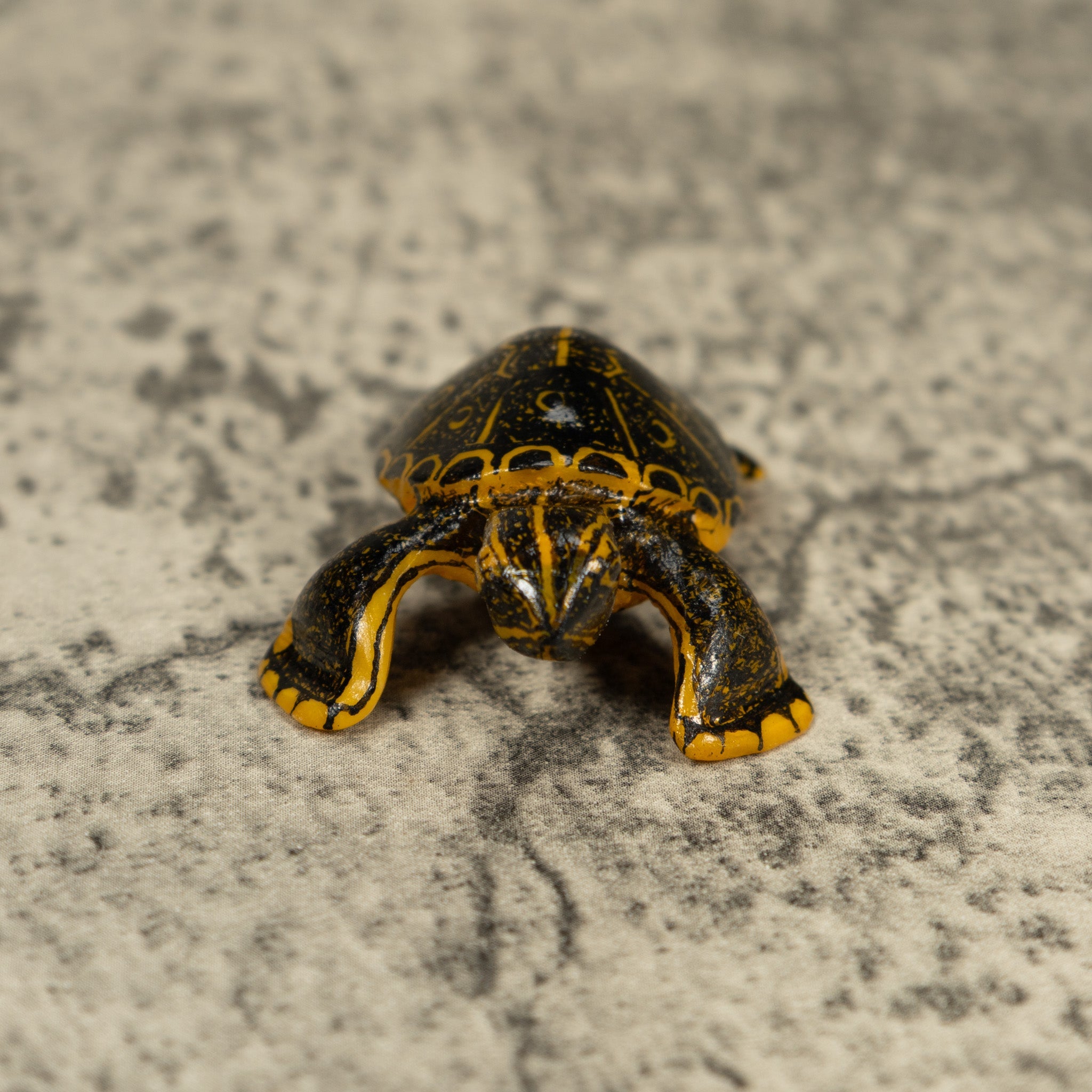 Free-Standing Black Gold And Red Tortoise Turtle Tagua Carving