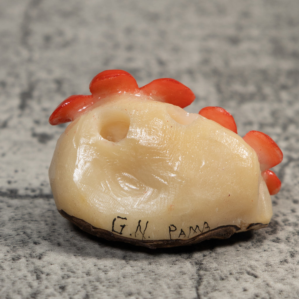Double Orange Flower Petals Tagua Carving