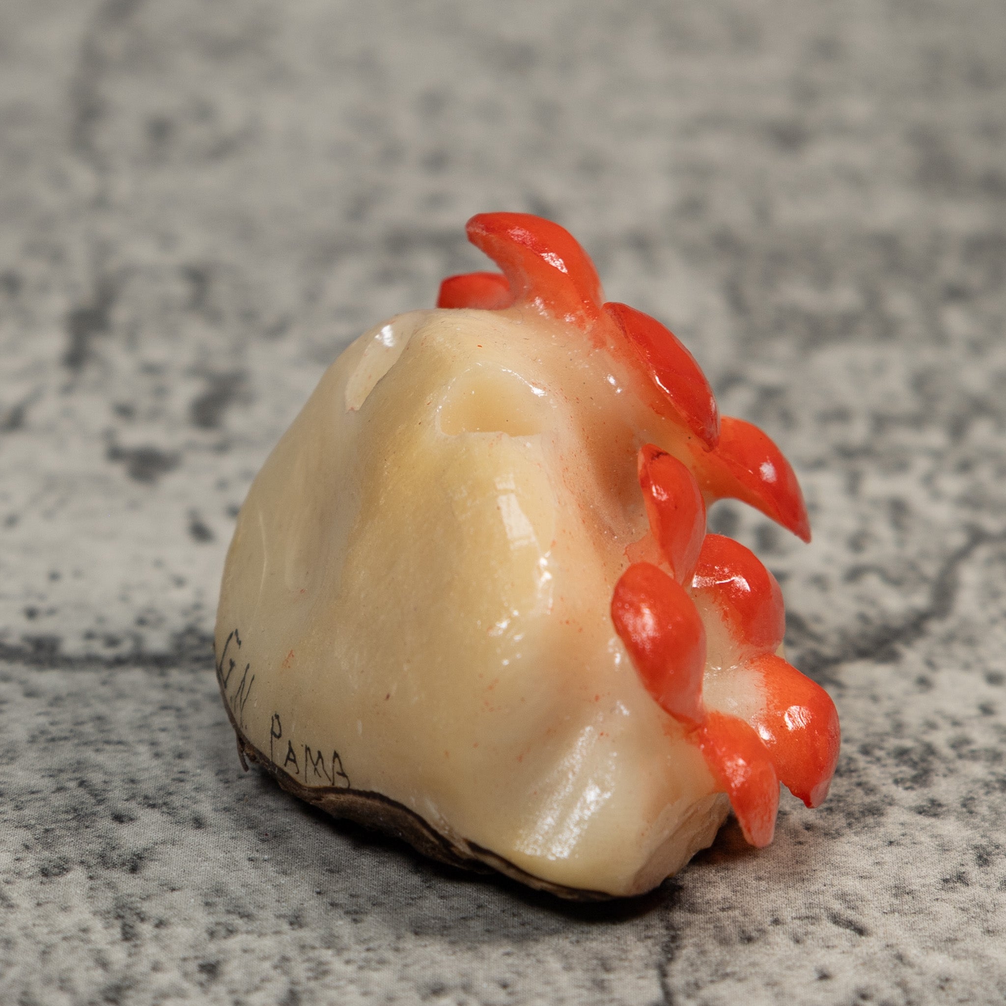 Double Orange Flower Petals Tagua Carving