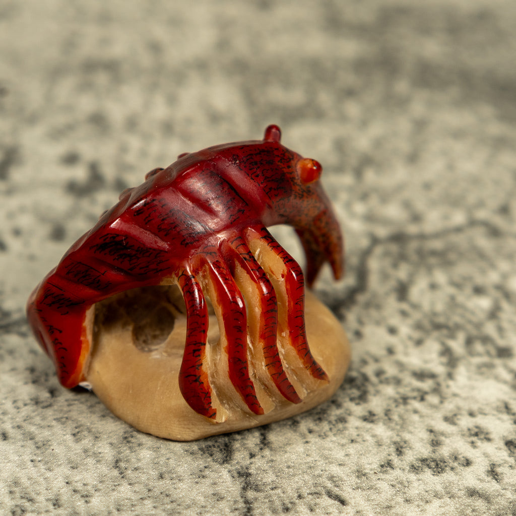 Vintage Ocean Shrimp Tagua Carving