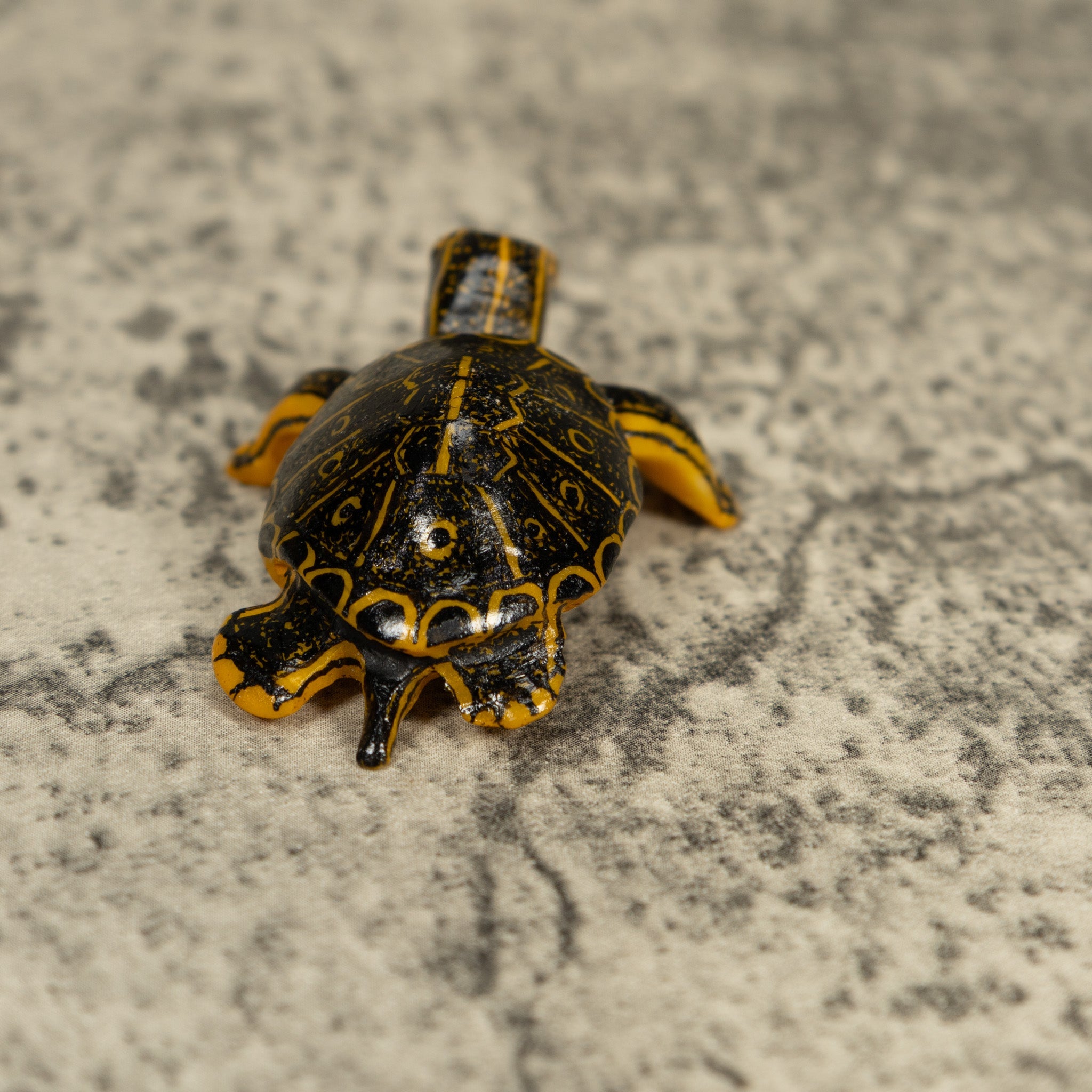 Free-Standing Black Gold And Red Tortoise Turtle Tagua Carving