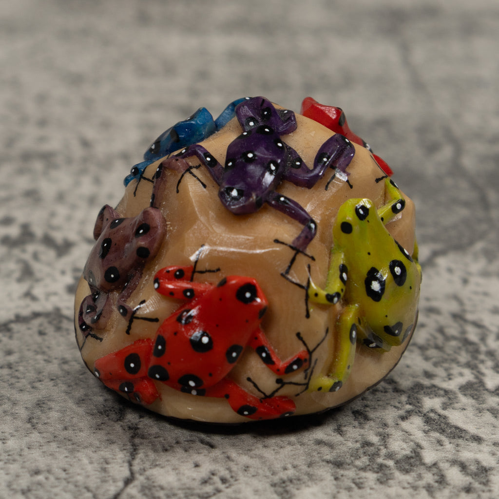 Multiple Poison Dart Frog Tagua Carving