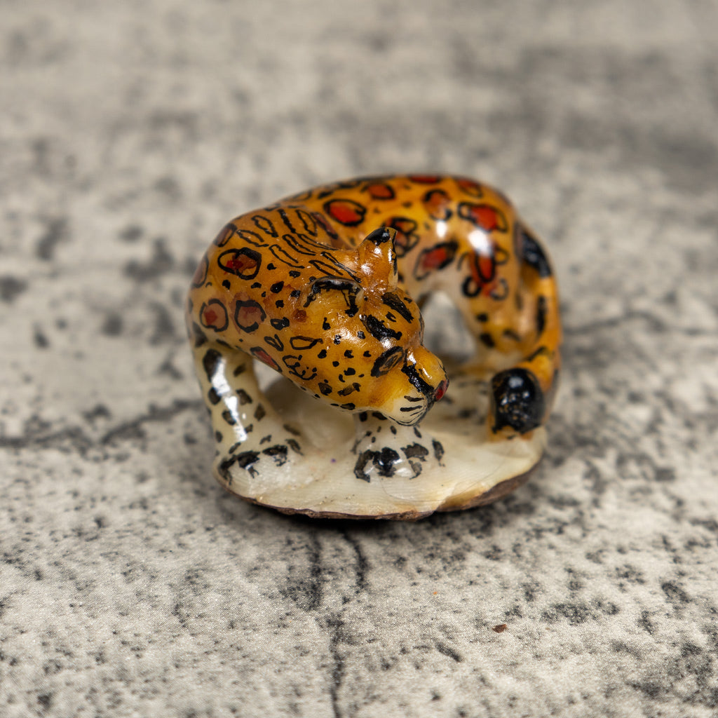 Jaguar Cat Tagua Carving