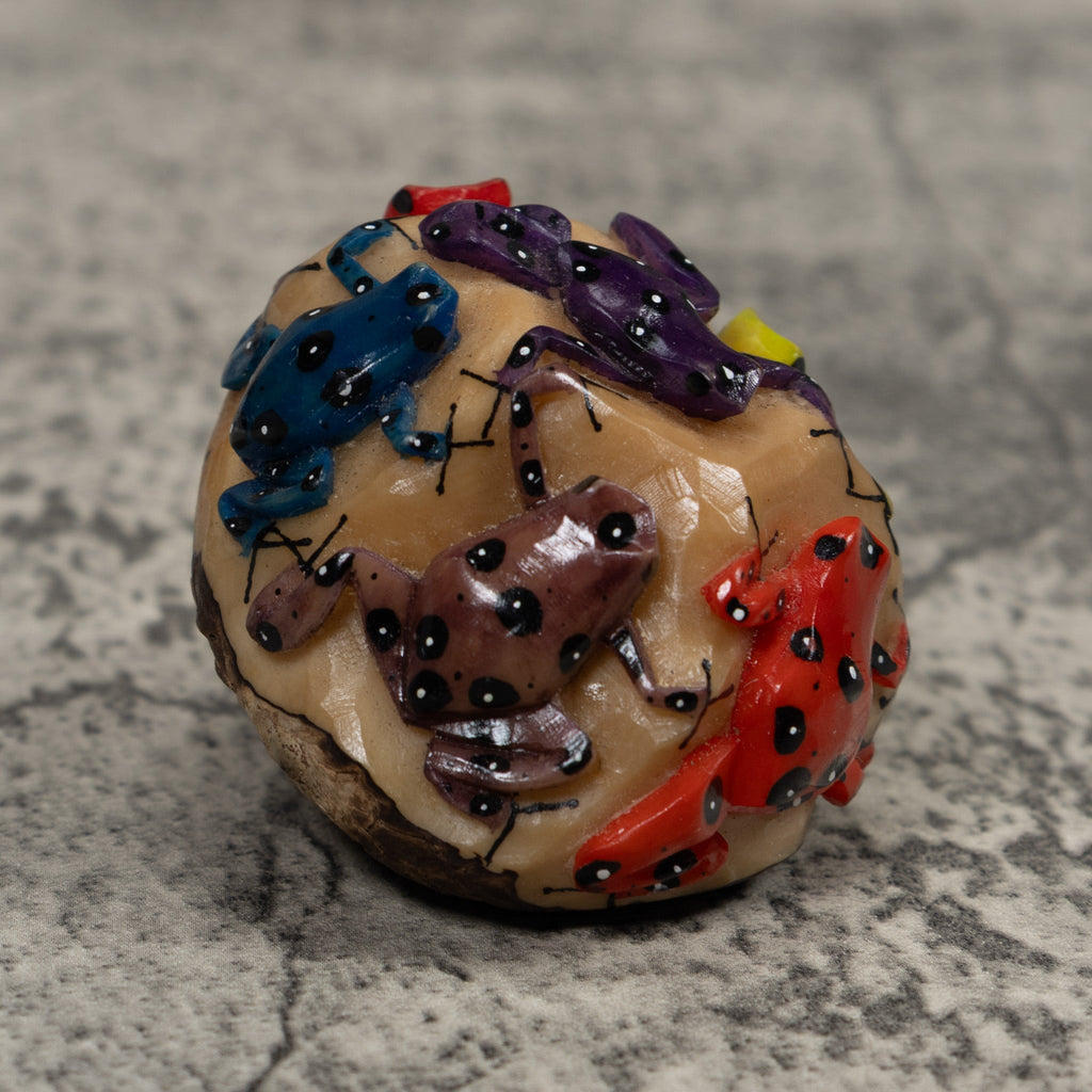 Multiple Poison Dart Frog Tagua Carving