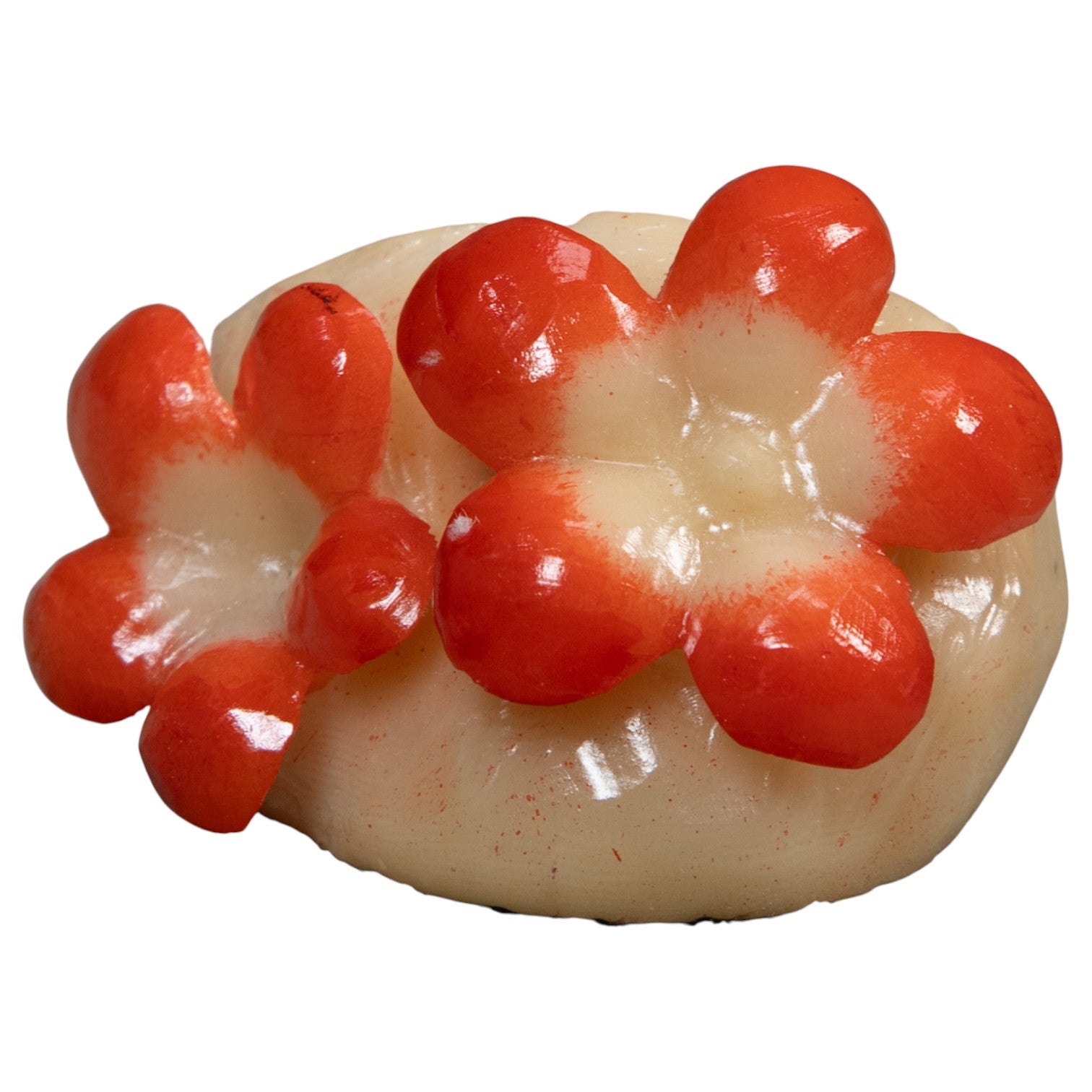 Double Orange Flower Petals Tagua Carving