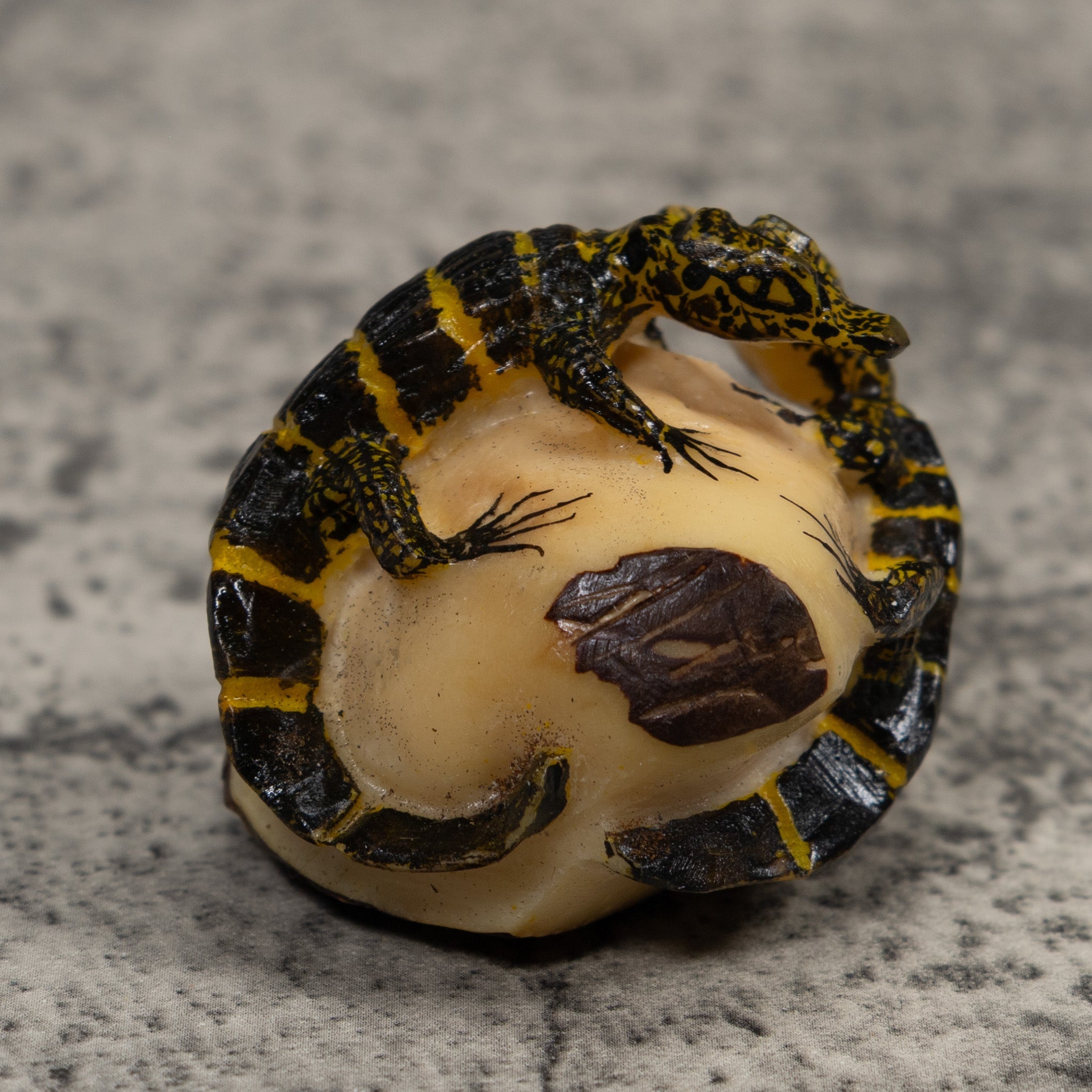 Double Alligator Crocodile Tagua Carving