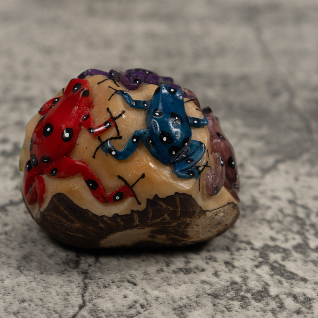 Multiple Poison Dart Frog Tagua Carving