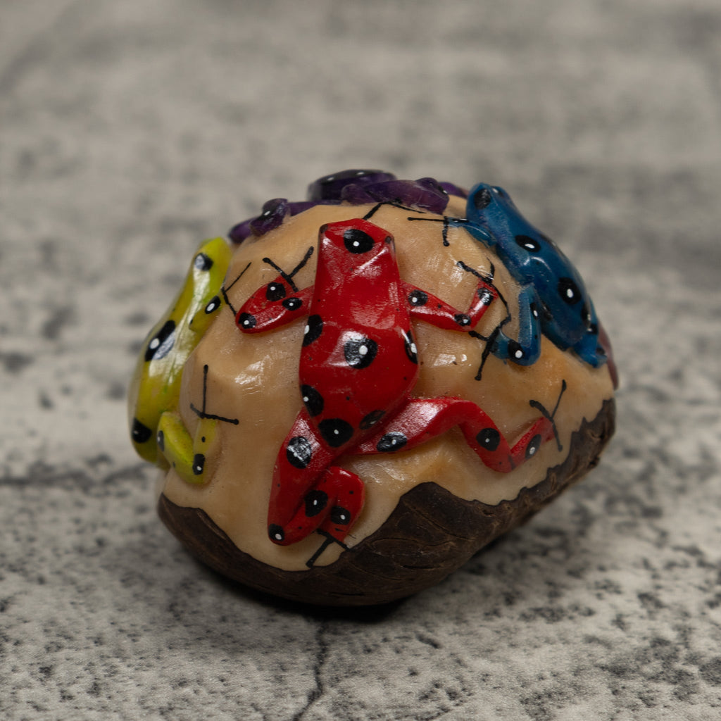 Multiple Poison Dart Frog Tagua Carving