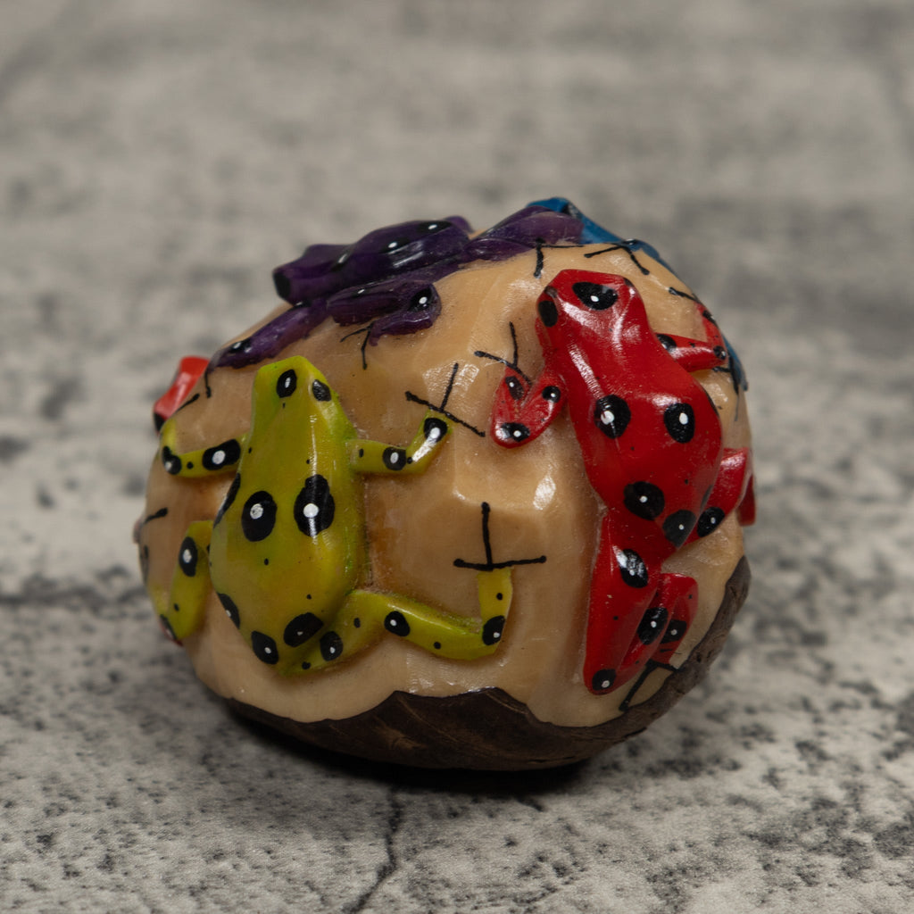 Multiple Poison Dart Frog Tagua Carving