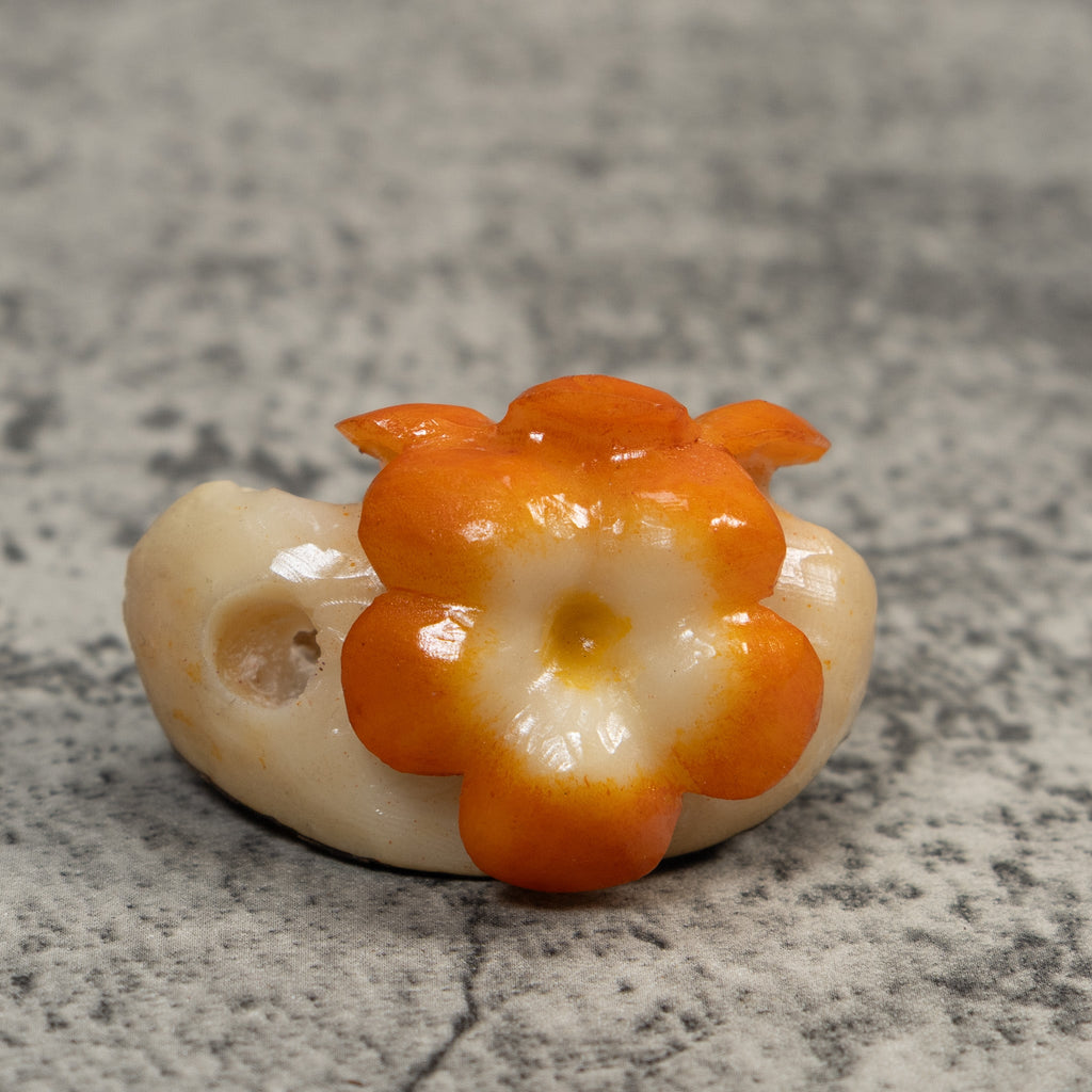 Double Golden Flower Petals Tagua Carving