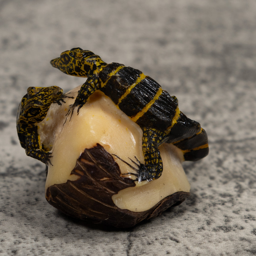 Double Alligator Crocodile Tagua Carving